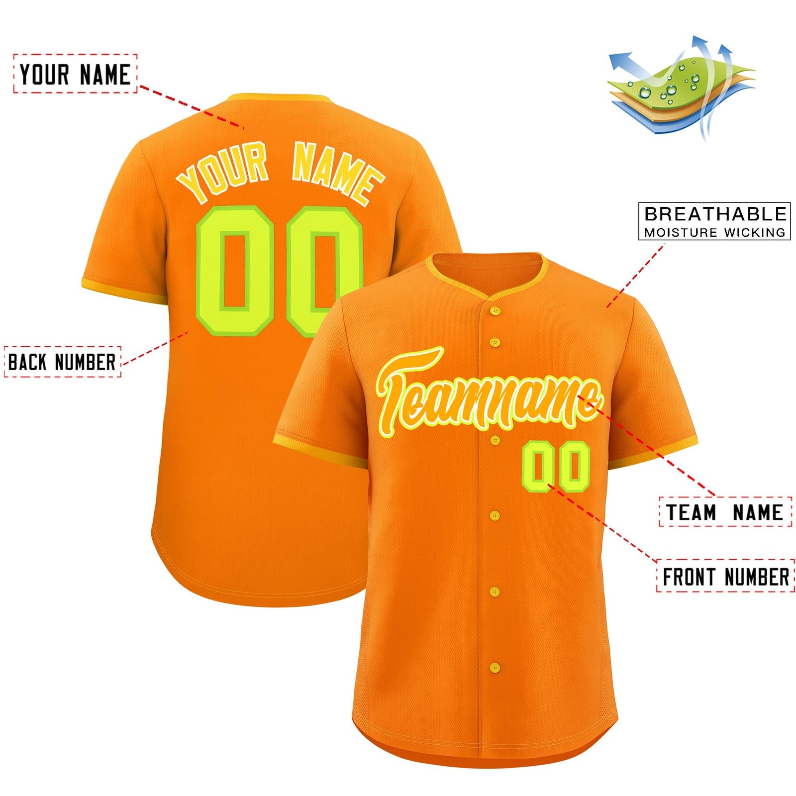 Custom Orange Yellow White Classic Style Stitched Sports Uniform For Men Women Youth Personalized Quick Dry Baseball Jersey| KXKSHOP