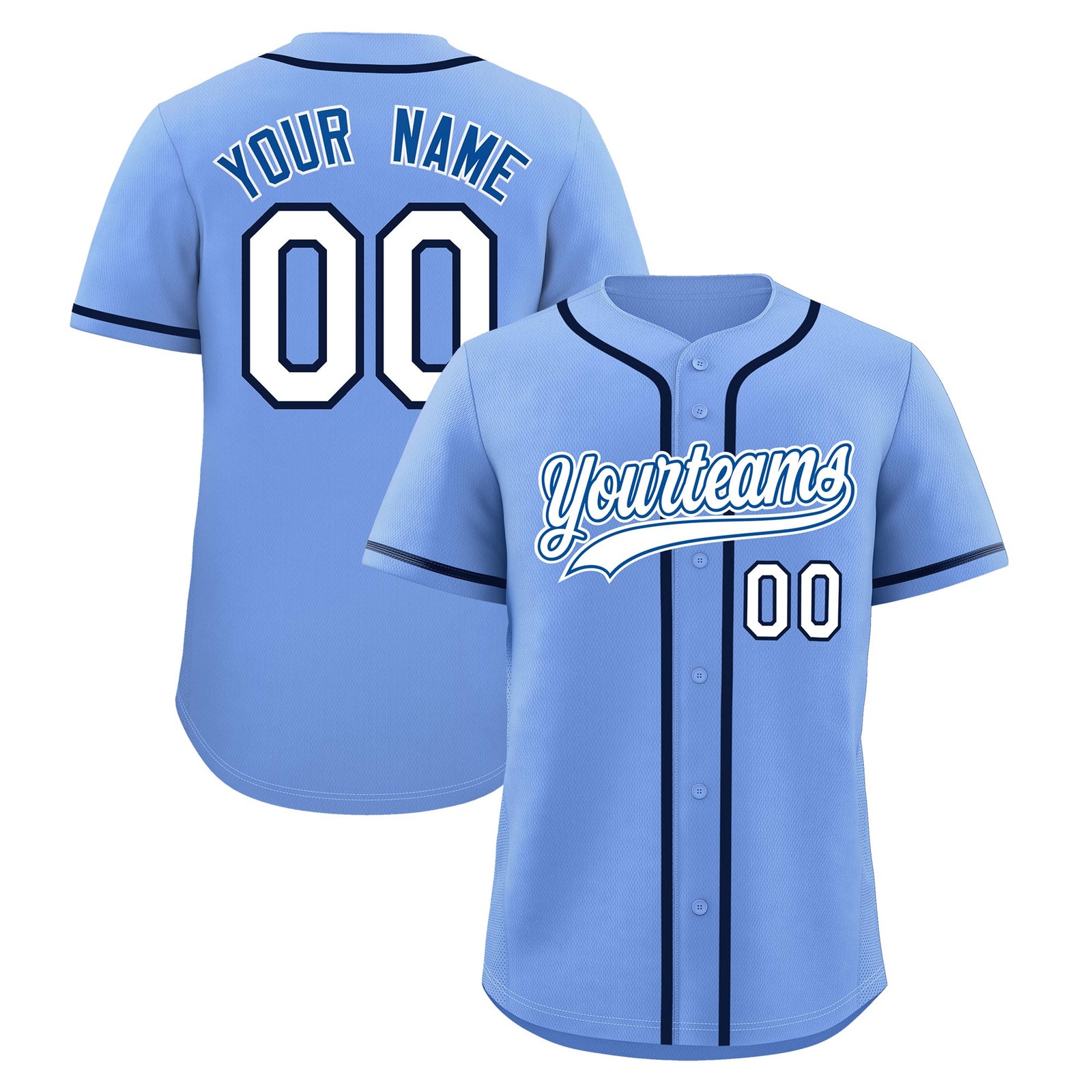 Custom Light Blue Classic Style Stitched Sports Uniform Personalized For Teams Quick Dry Baseball Jersey| KXKSHOP