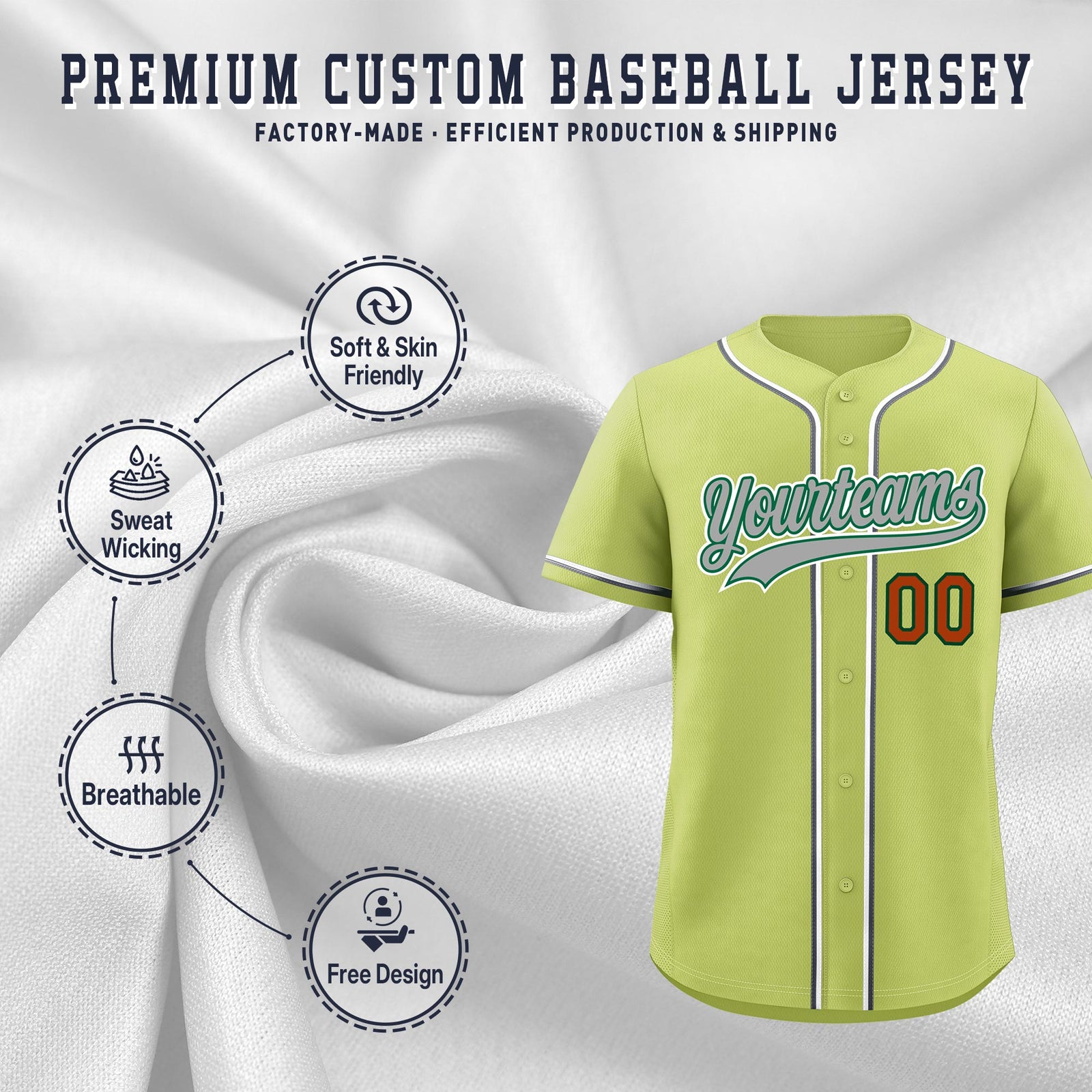 Custom Champagne Classic Style Stitched Sports Uniform Personalized For Teams Lightweight Baseball Jersey| KXKSHOP