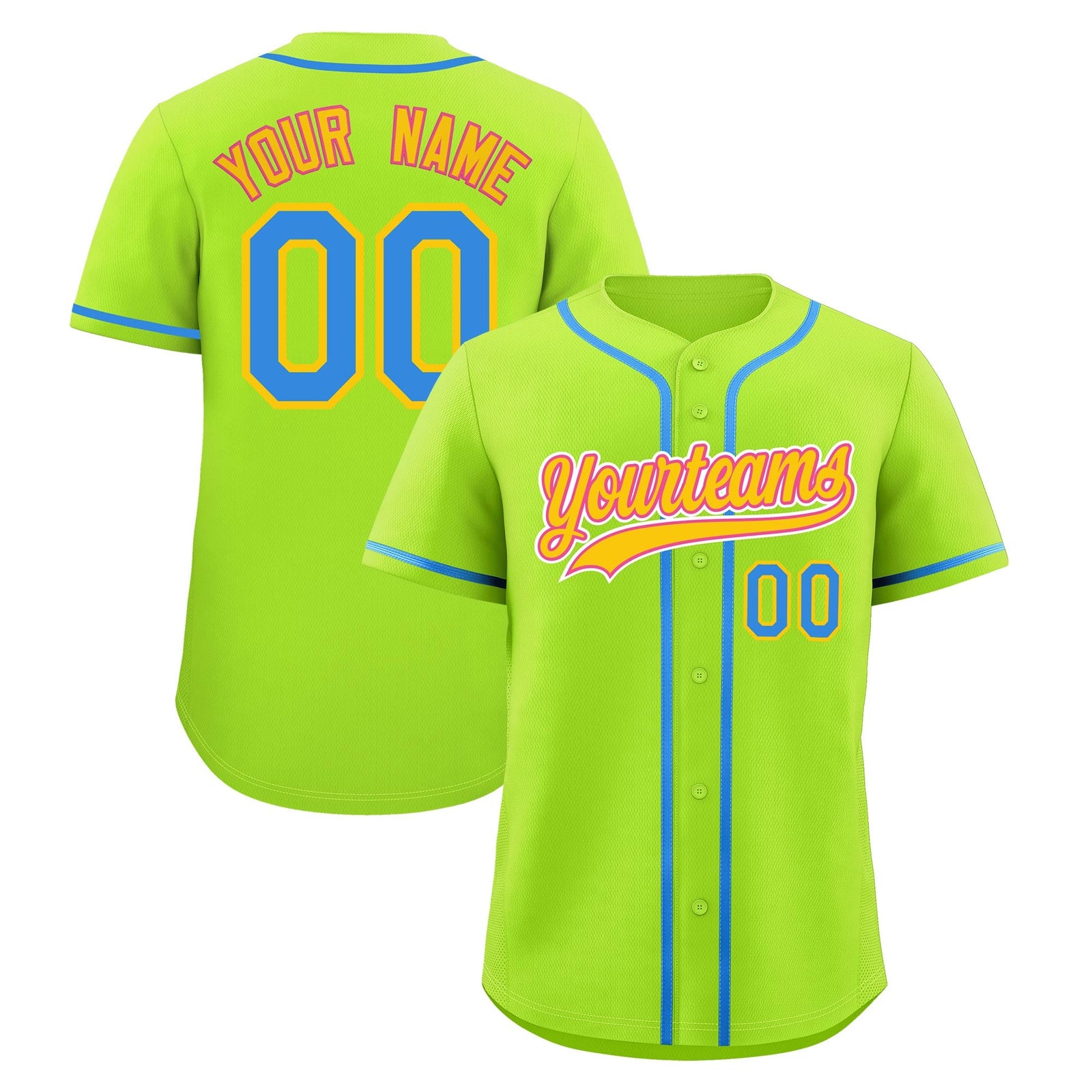 Custom Neon Creen Classic Style Stitched Sports Uniform Personalized For Teams Lightweight Baseball Jersey| KXKSHOP