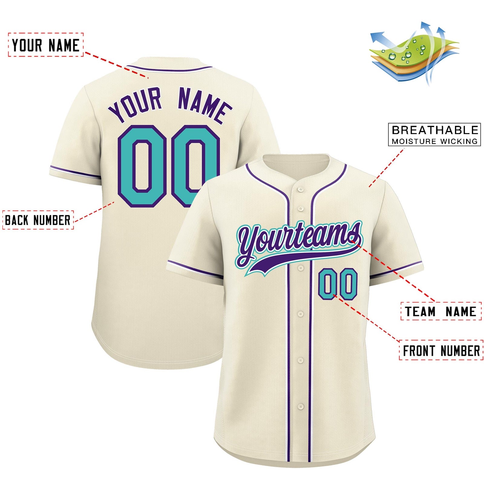 Custom Cream Classic Style Stitched Sports Uniform Personalized For Teams Quick Dry Baseball Jersey| KXKSHOP