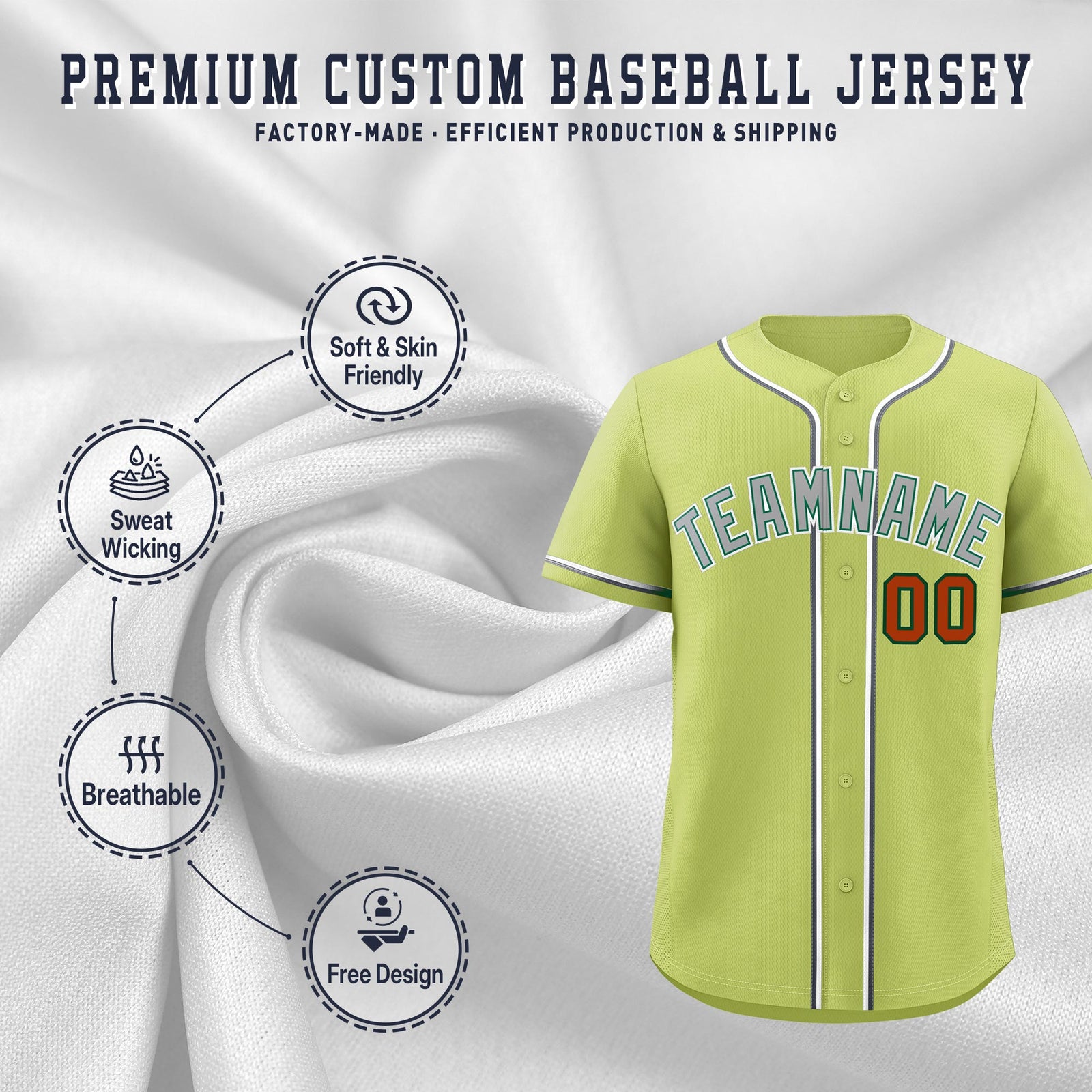 Custom Champagne Classic Style Stitched Sports Uniform Personalized For Teams Lightweight Baseball Jersey| KXKSHOP