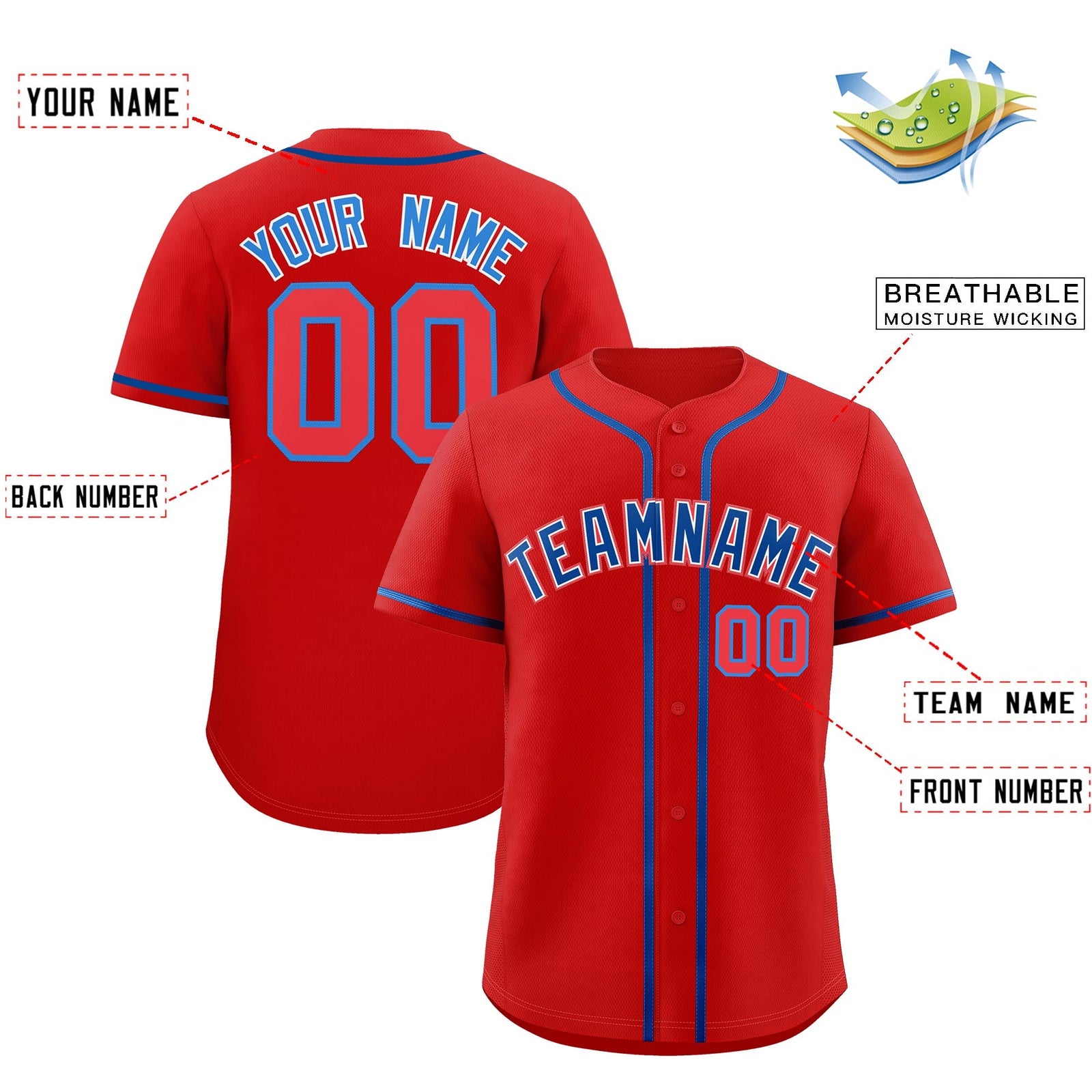 Custom Red Classic Style Stitched Sports Uniform Personalized For Teams Quick Dry Baseball Jersey| KXKSHOP