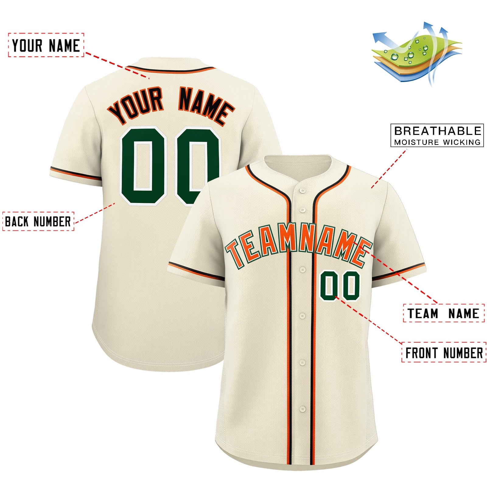 Custom Cream Classic Style Stitched Sports Uniform Personalized For Teams Lightweight Baseball Jersey| KXKSHOP