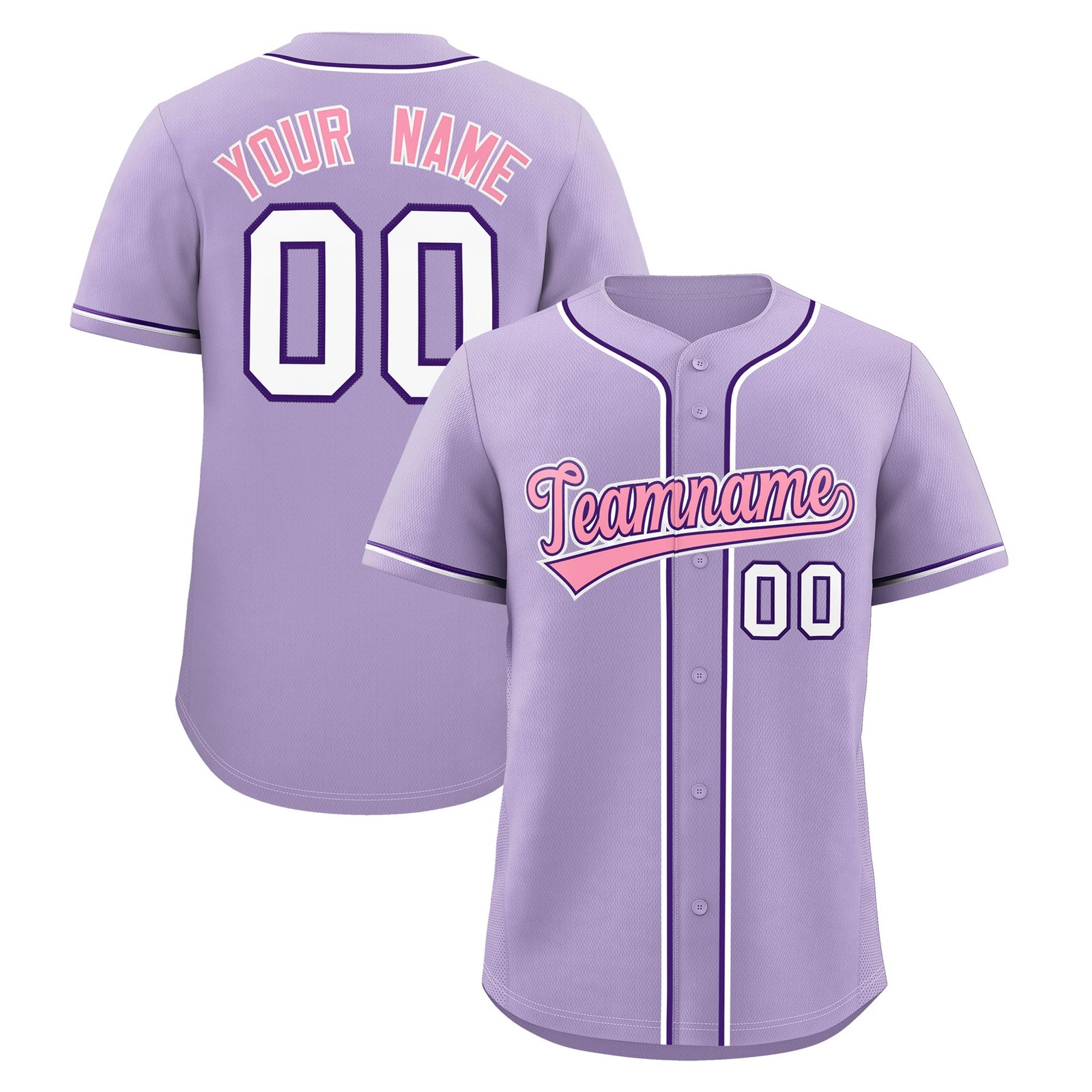 Custom Light Purple Classic Style Stitched Sports Uniform Personalized For Teams Lightweight Baseball Jersey| KXKSHOP
