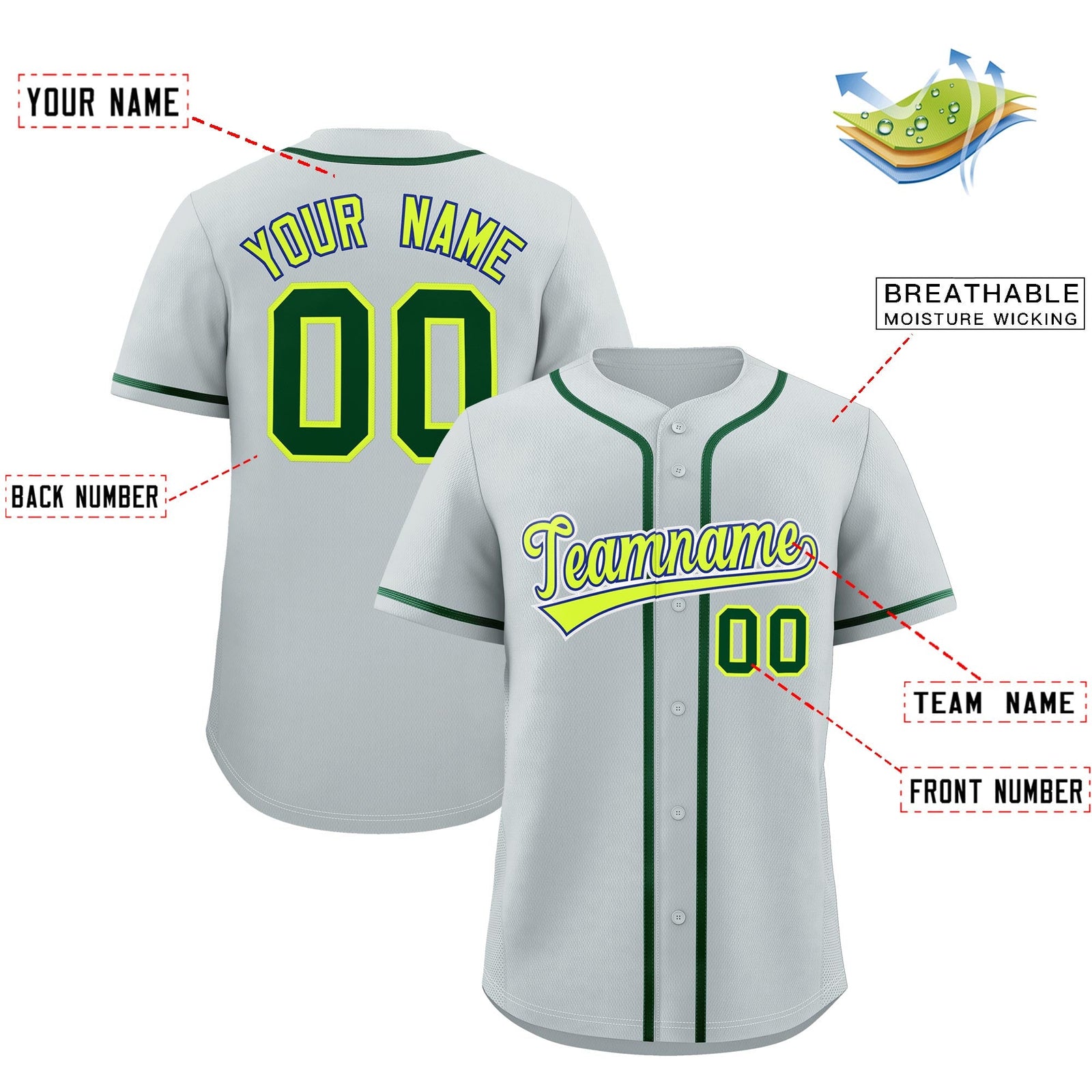 Custom Silver Classic Style Stitched Sports Uniform Personalized For Teams Lightweight Baseball Jersey| KXKSHOP