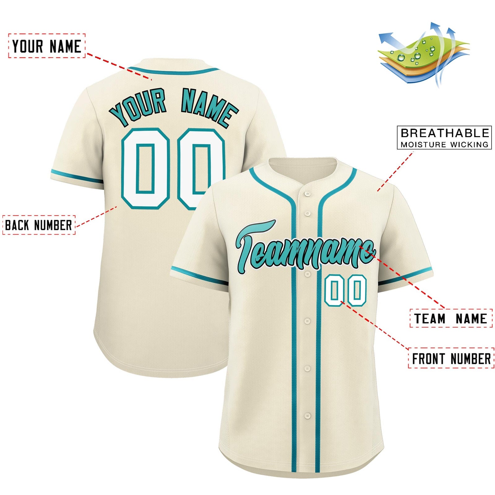 Custom Cream Classic Style Stitched Sports Uniform Personalized For Teams Lightweight Baseball Jersey| KXKSHOP