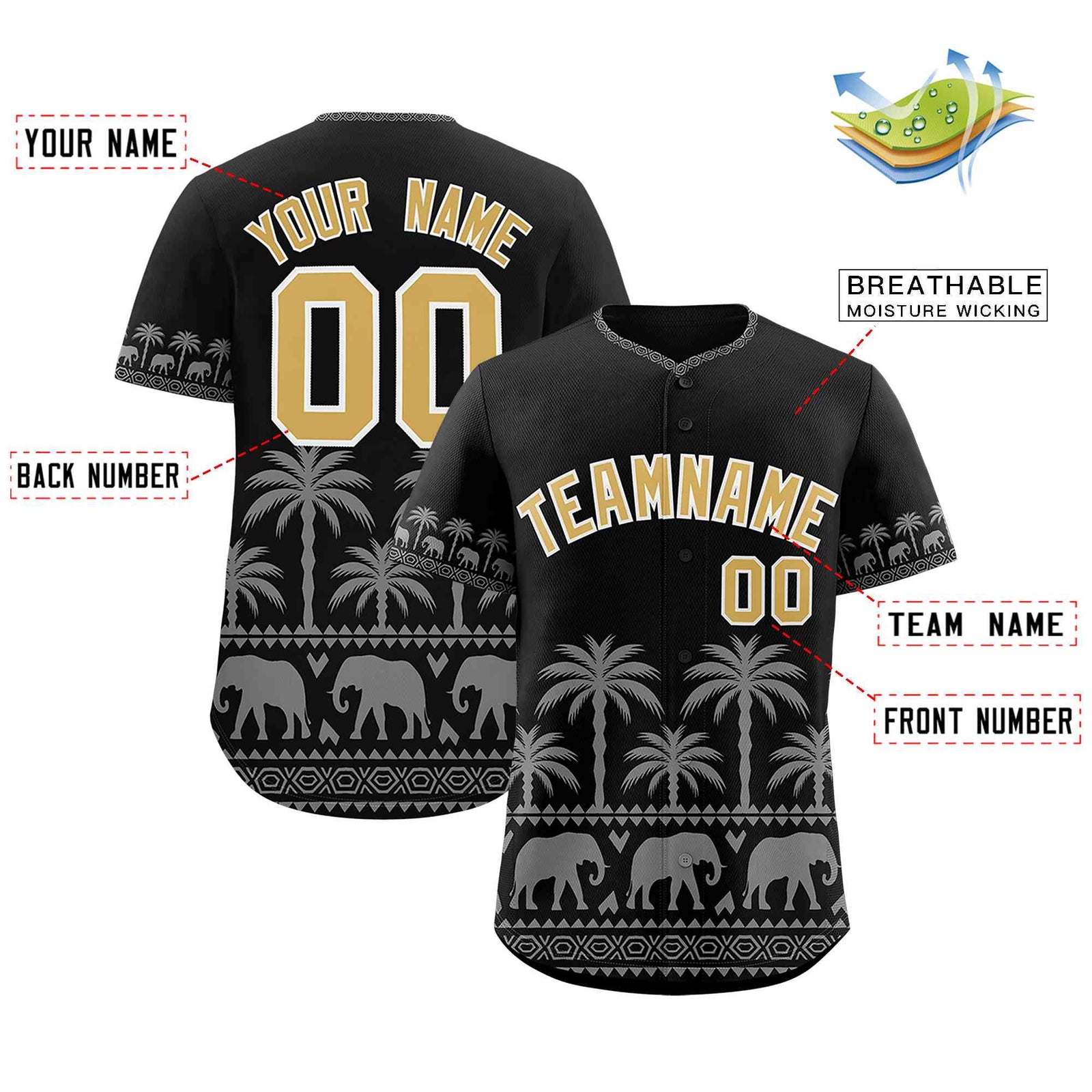 Custom Black Gray Graffiti Pattern Personalized Bossinia Style Authentic Baseball Jersey