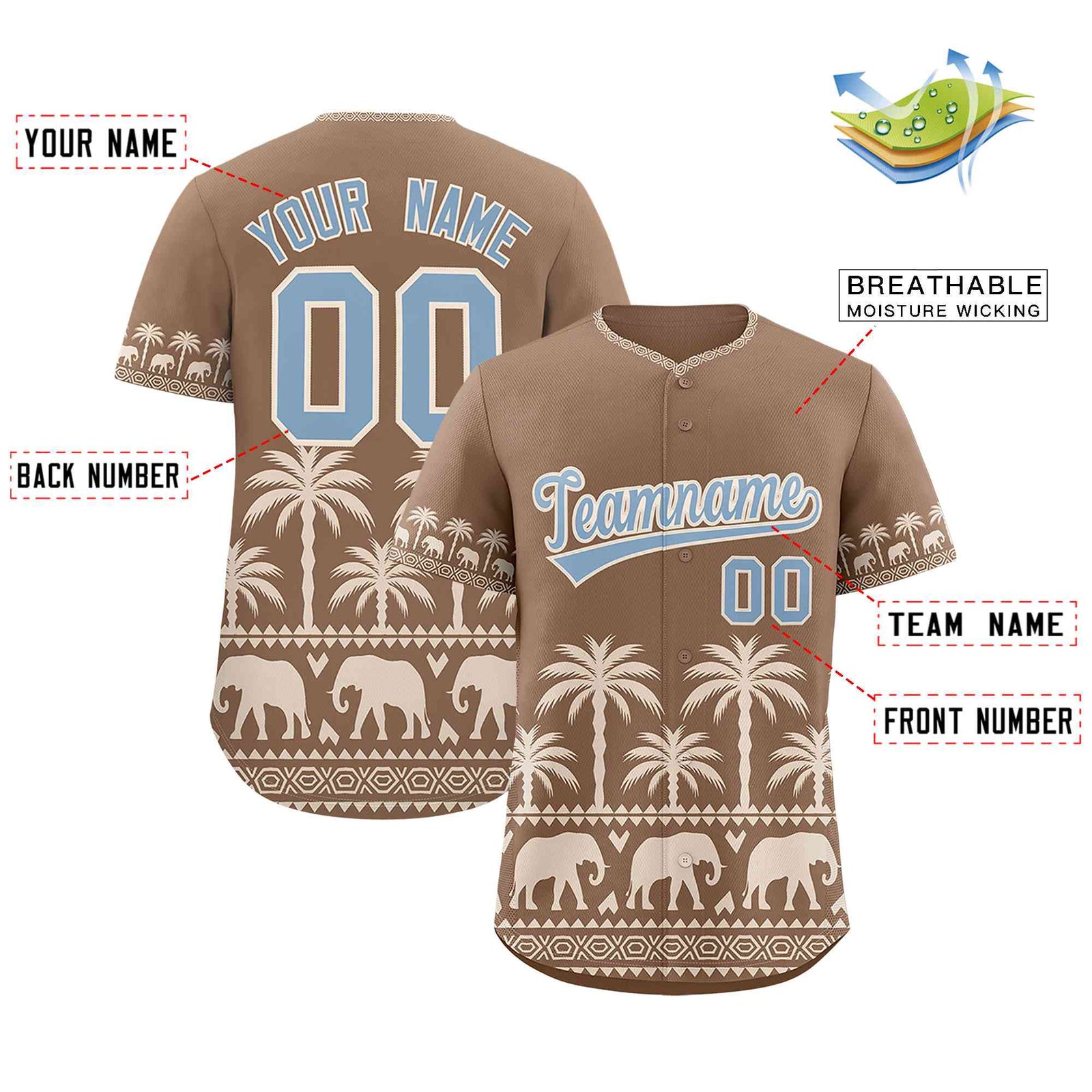 Custom Light Brown Cream Graffiti Pattern Personalized Bossinia Style Authentic Baseball Jersey