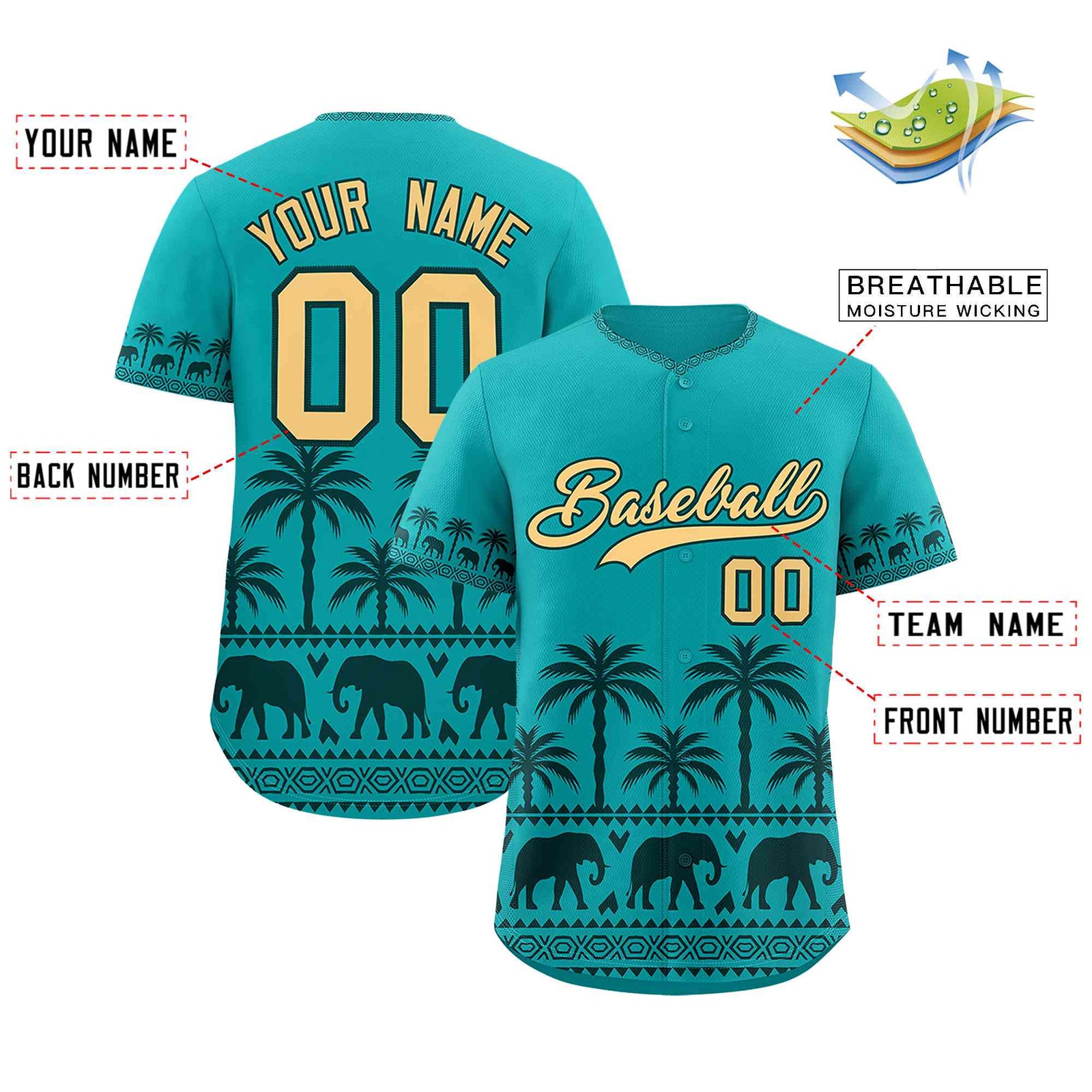 Custom Aqua Midnight Green Graffiti Pattern Personalized Bossinia Style Authentic Baseball Jersey