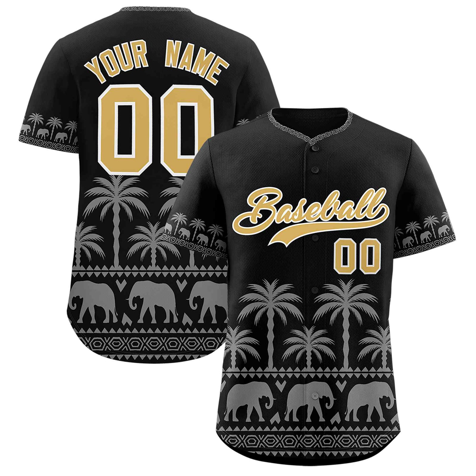 Custom Black Gray Graffiti Pattern Personalized Bossinia Style Authentic Baseball Jersey