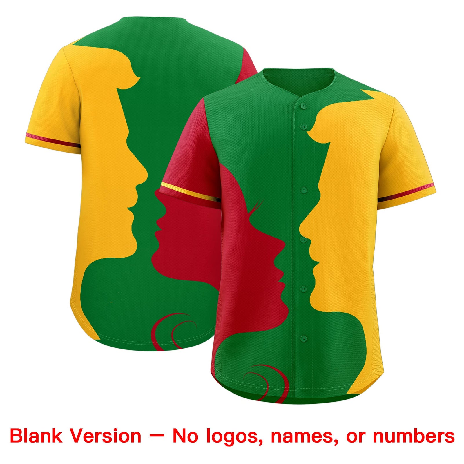 Custom Red Gold Silhouettes of Loving Couple Valentine's Day Baseball Jersey| KXKSHOP