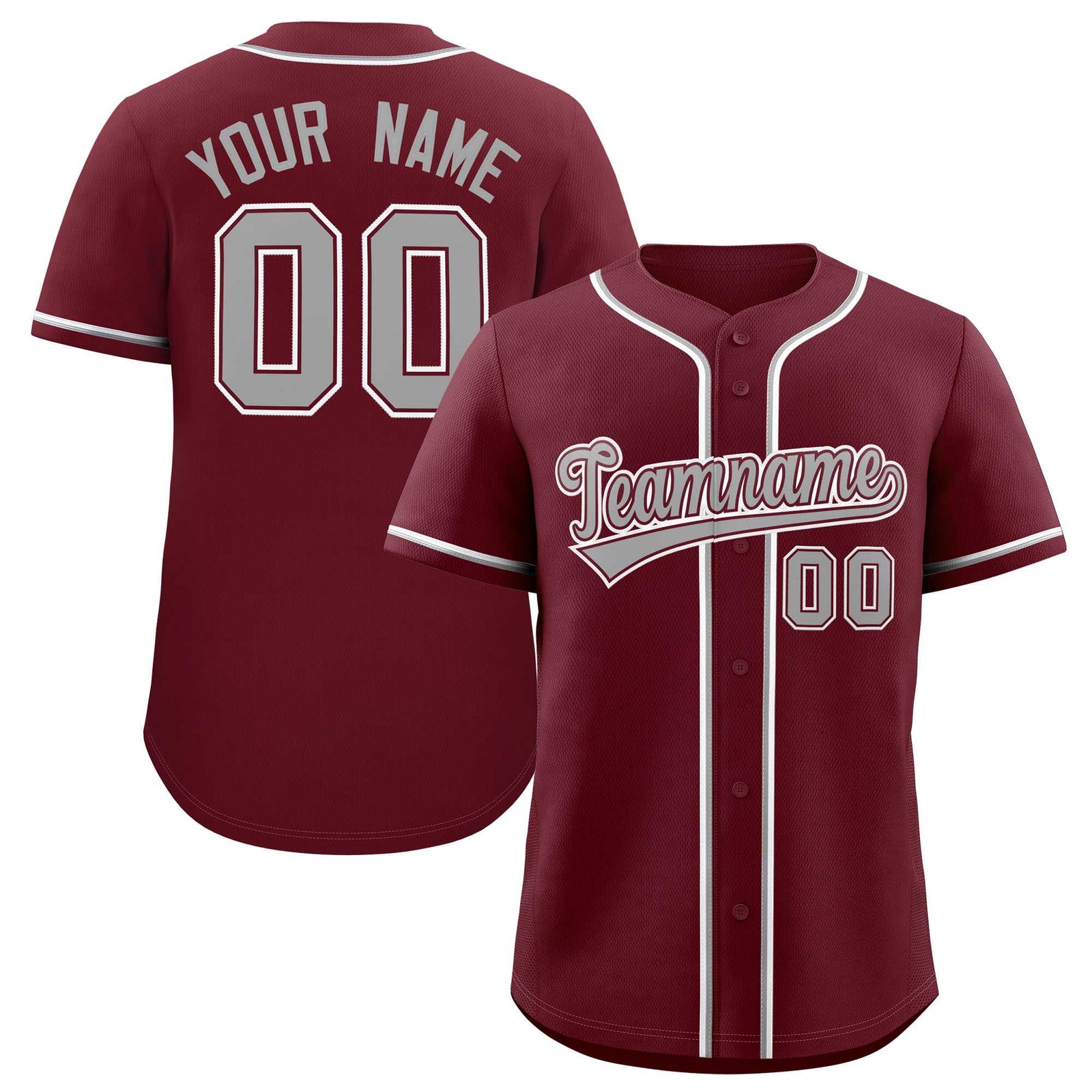 Custom Maroon Classic Style Authentic Baseball Jersey