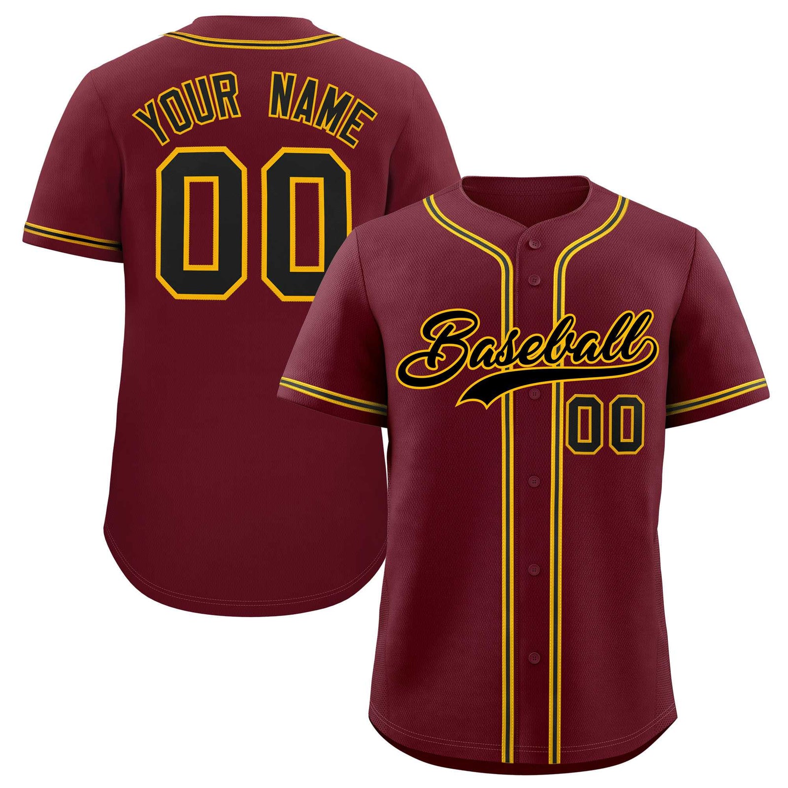 Custom Maroon Classic Style Authentic Baseball Jersey