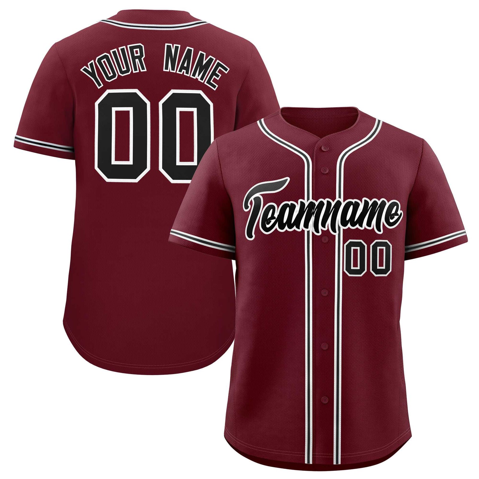 Custom Maroon Classic Style Authentic Baseball Jersey
