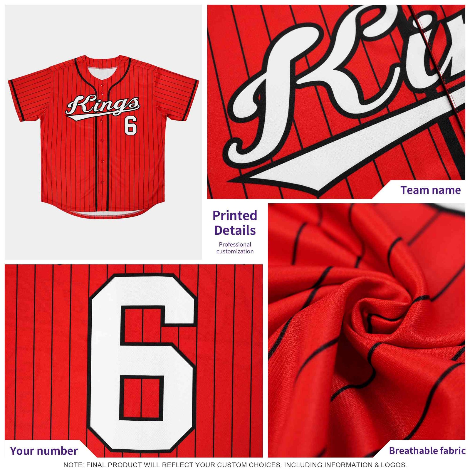 Custom Orange Royal and White Bi-Color Stripes Fashion Authentic Baseball Jersey