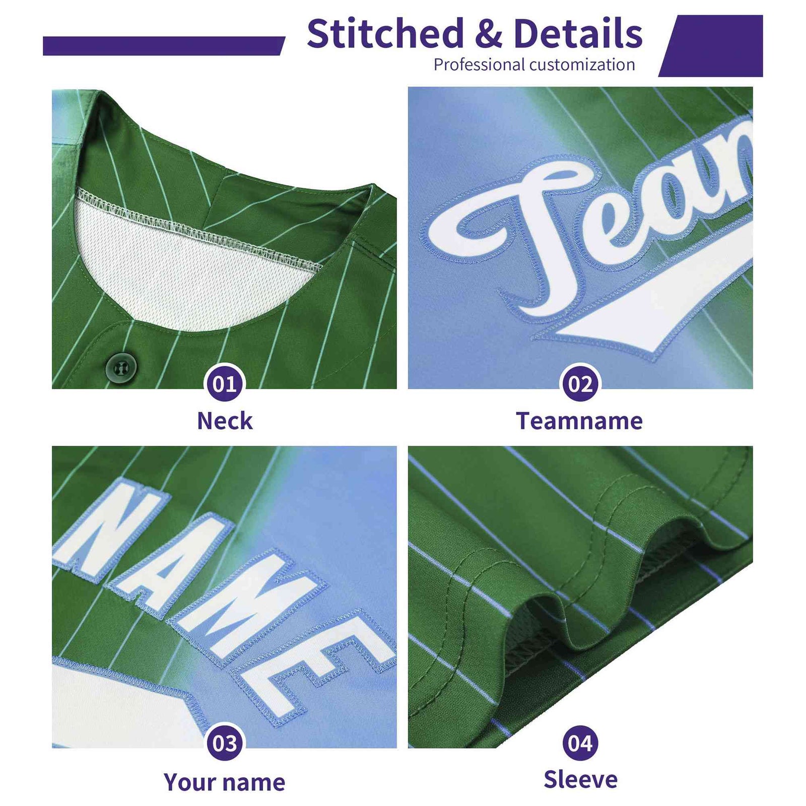 Custom Purple Teal and White Bi-Color Stripes Fashion Authentic Baseball Jersey