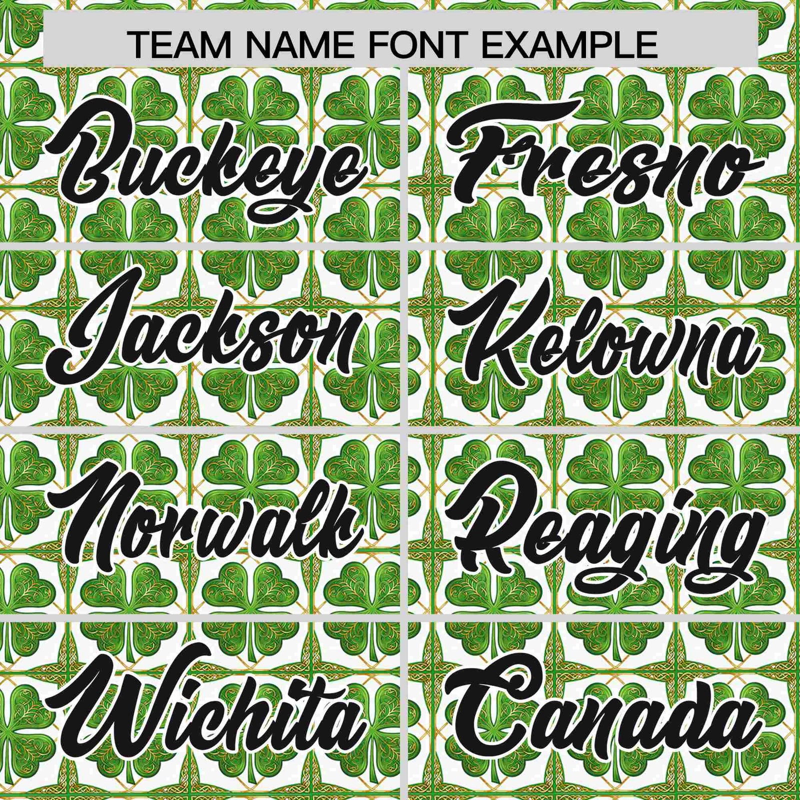 Custom White Black St.Patrick's Day Personalized Four Leaf Clover Pattern Baseball Jersey