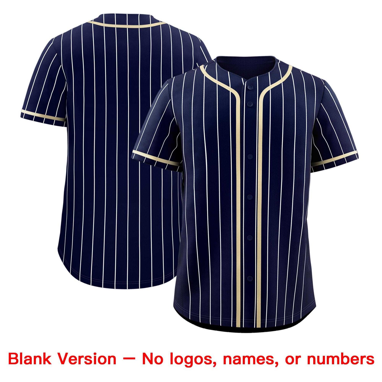 Custom Navy Cream Pinstripe Vintage USA Flag Authentic Baseball Jersey