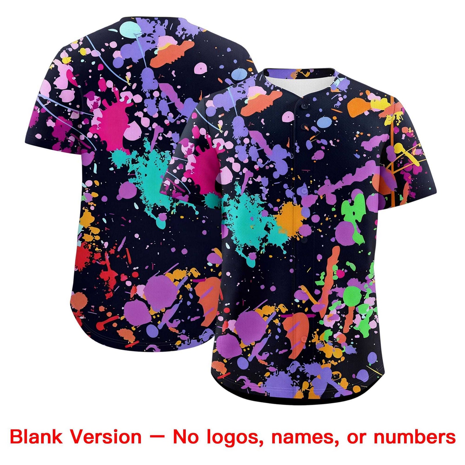 Custom Black White Splashes Graffiti Pattern Authentic Baseball Jersey| KXKSHOP