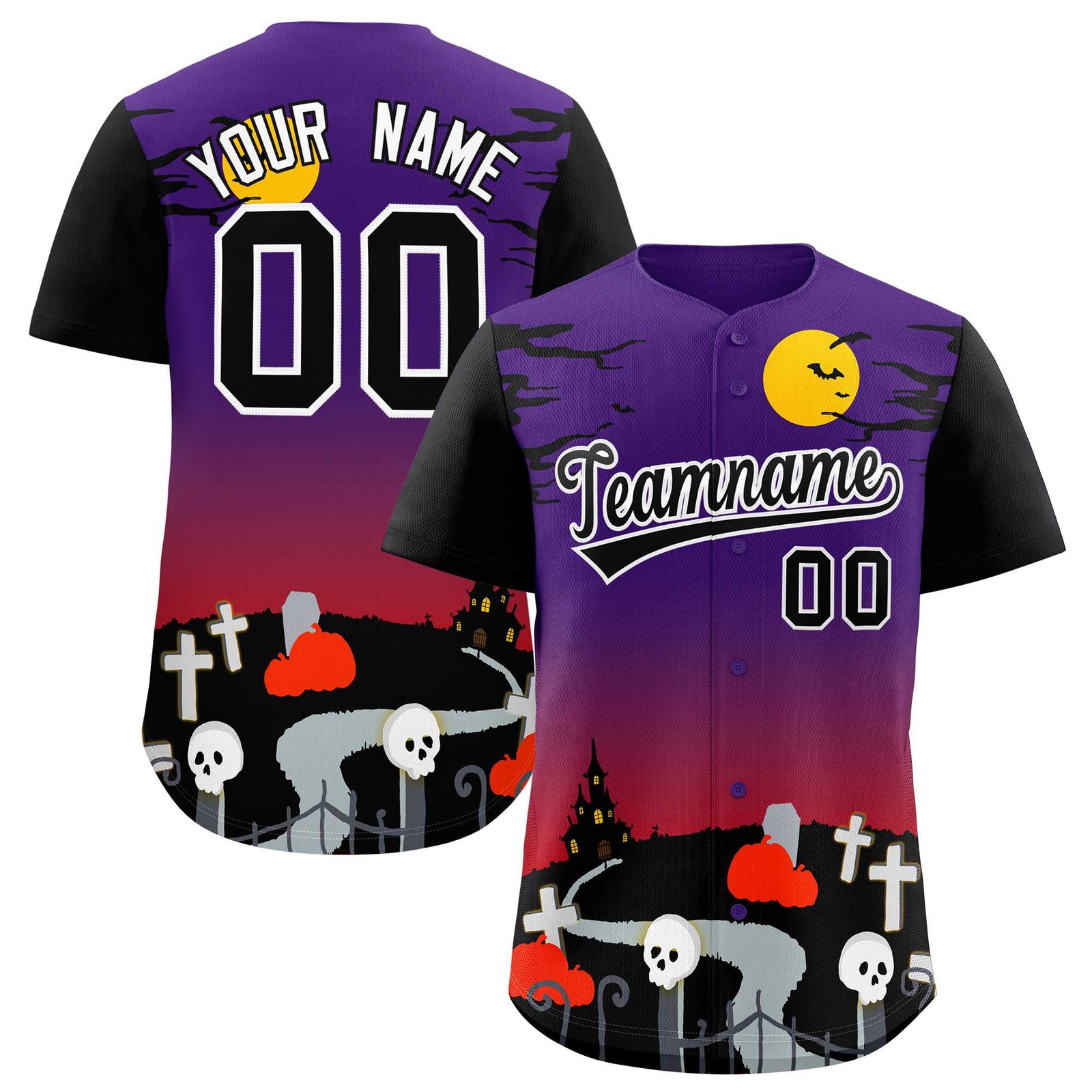 Custom Multi Color Halloween Authentic Baseball Jersey