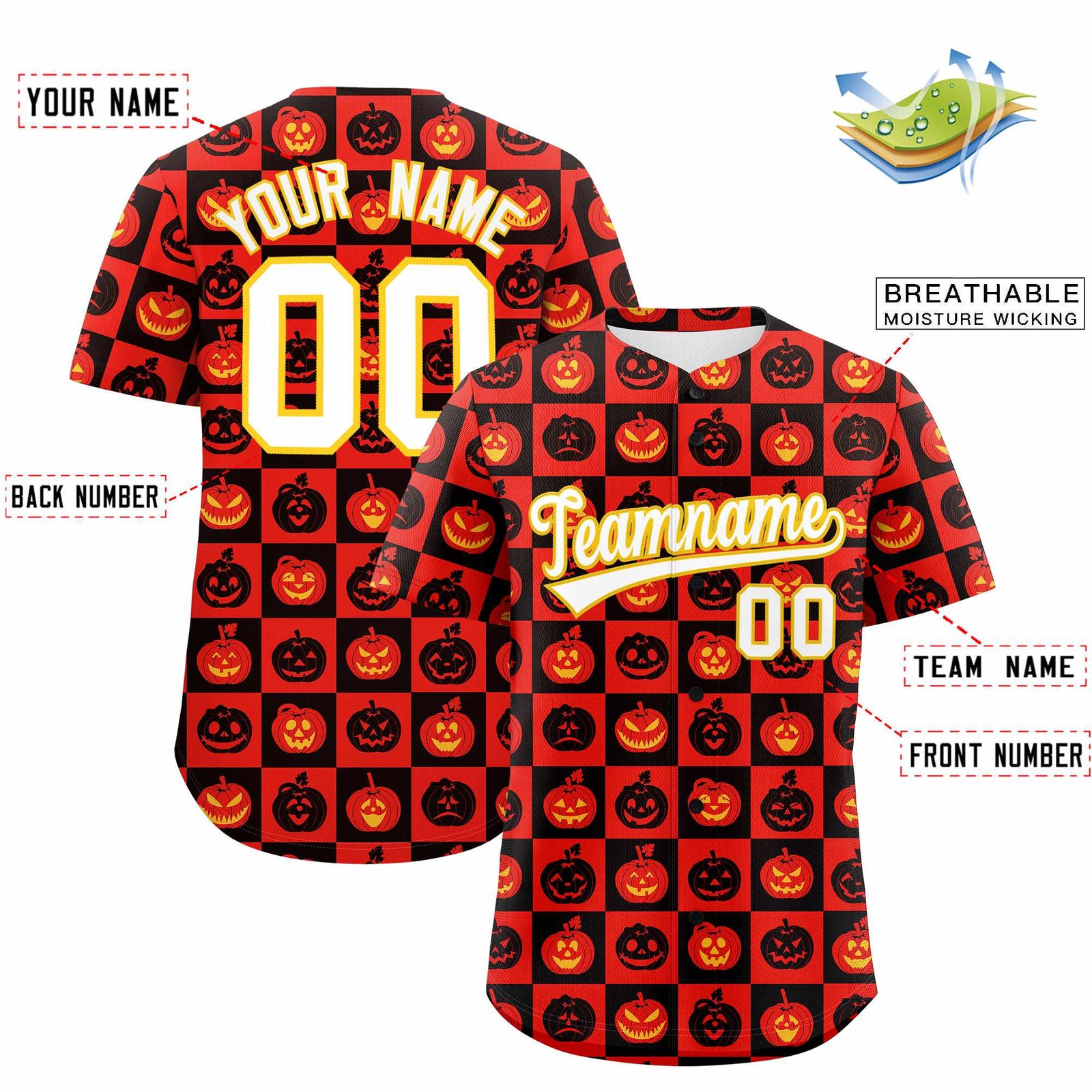 Custom Multi Color Halloween Authentic Baseball Jersey