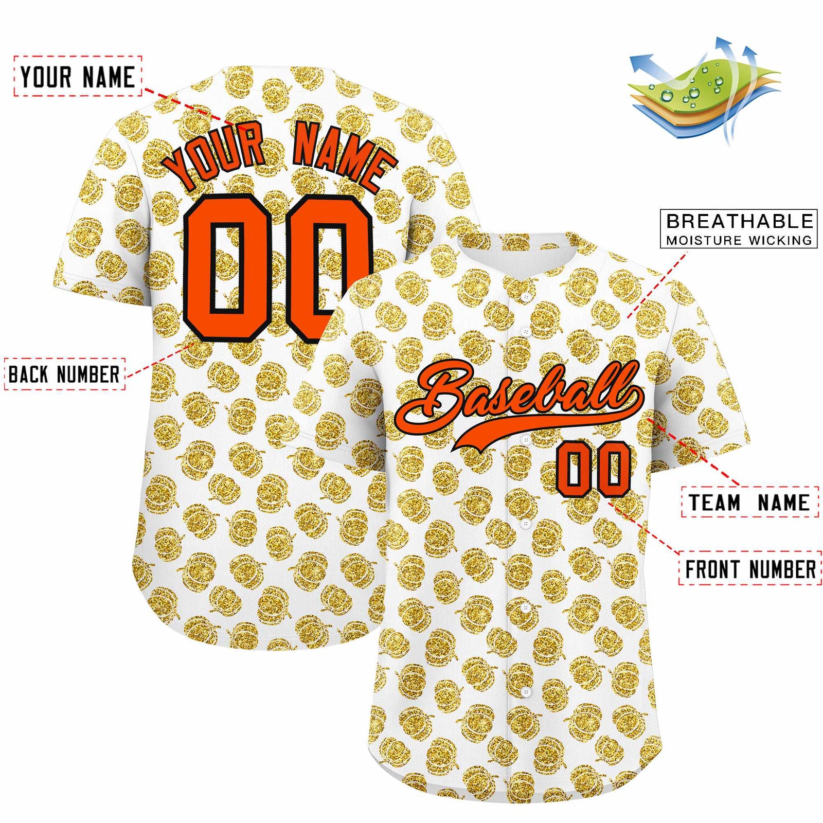 Custom Multi Color Halloween Authentic Baseball Jersey