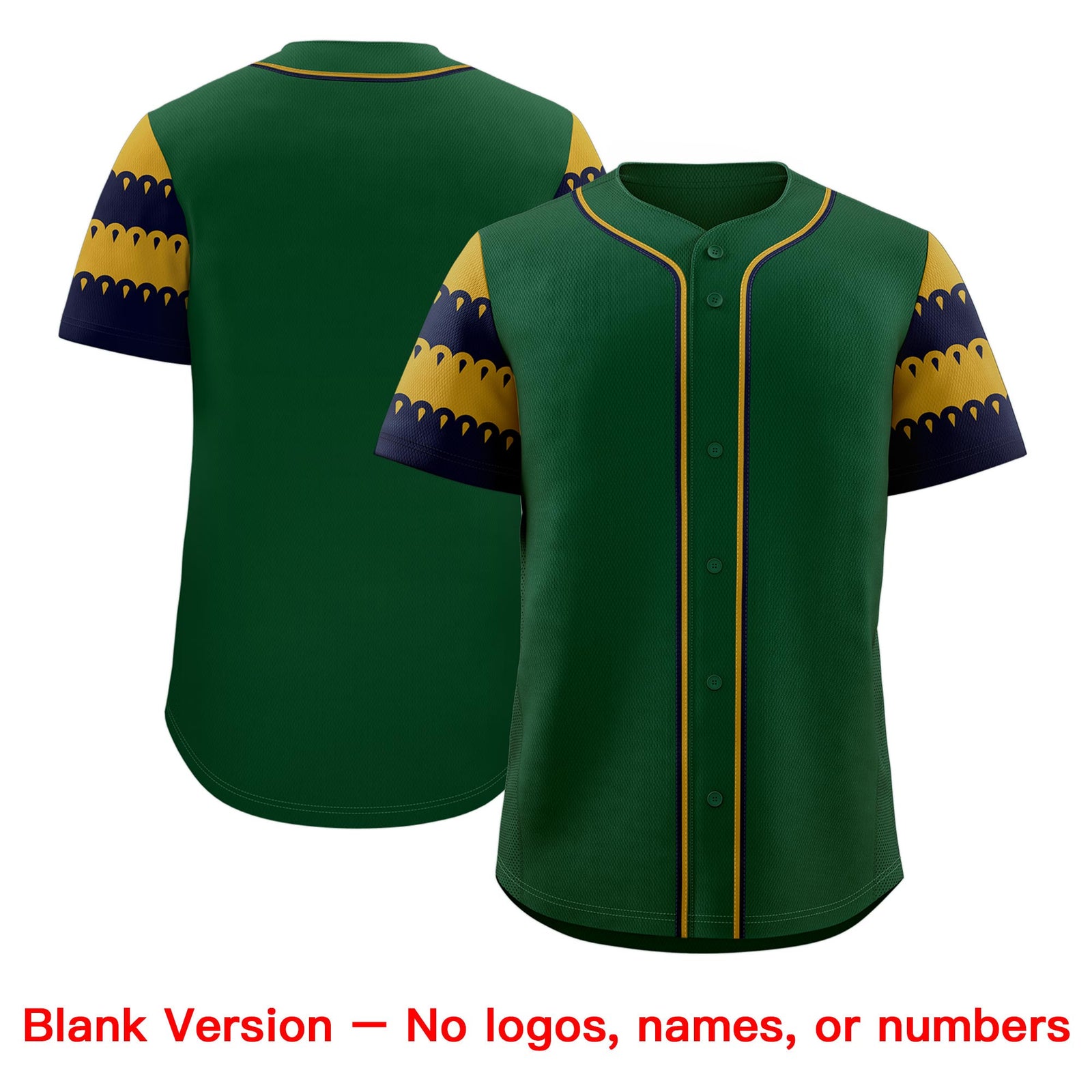 Custom Green Old Gold Navy Sleeve Flag Lace Baseball Jersey | Sublimation Printed & Embroidery,Add Name and Numbern,Perfect for Teams | KXKSHOP