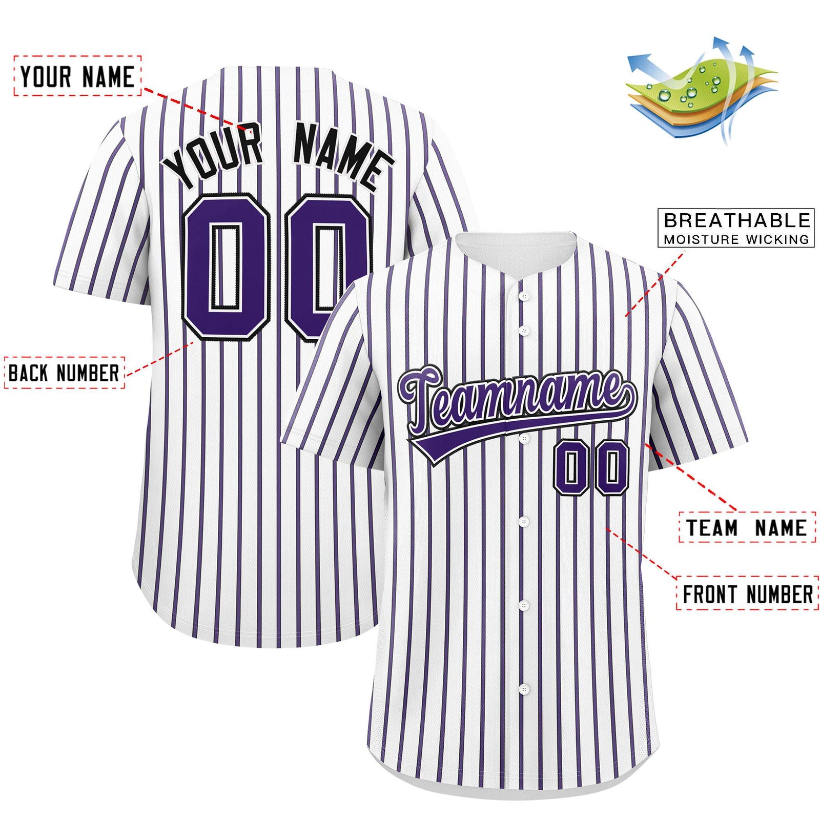Custom White Black Tricolor Stripe Fashion Authentic Baseball Jersey