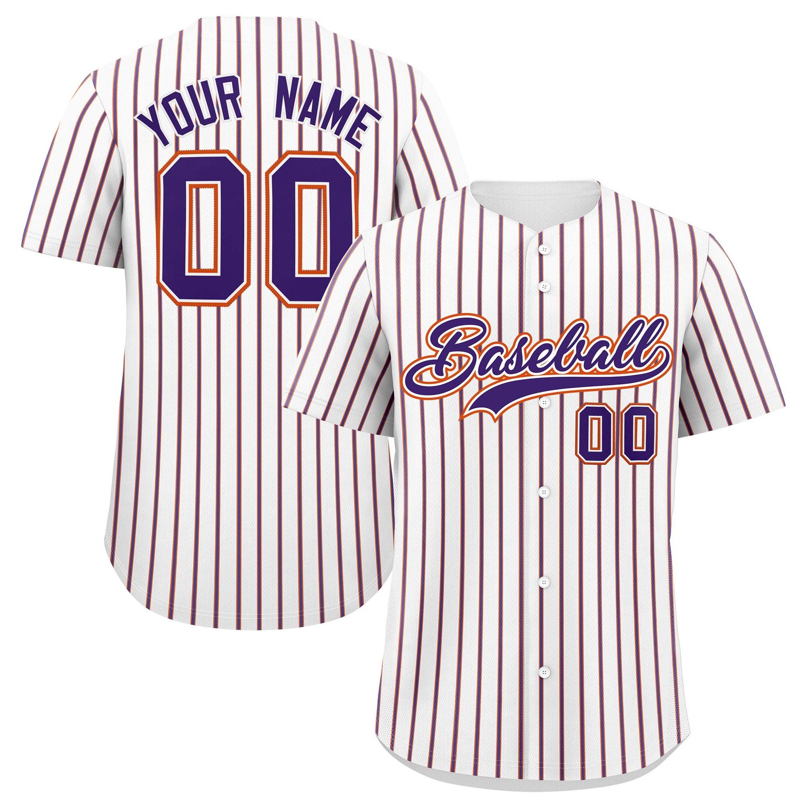 Custom White Orange Tricolor Stripe Fashion Authentic Baseball Jersey