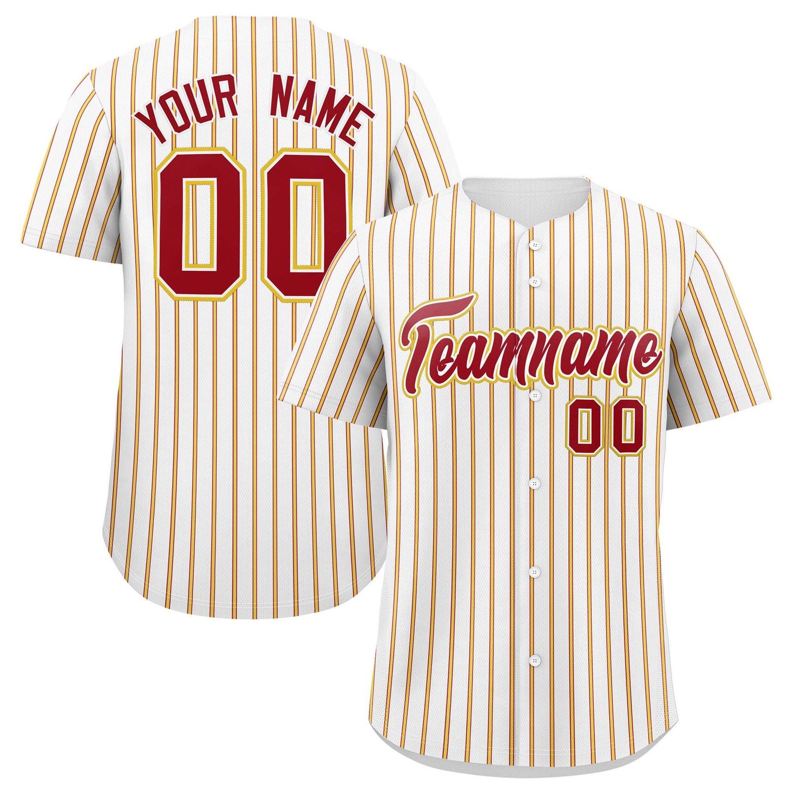 Custom White Red Tricolor Stripe Fashion Authentic Baseball Jersey