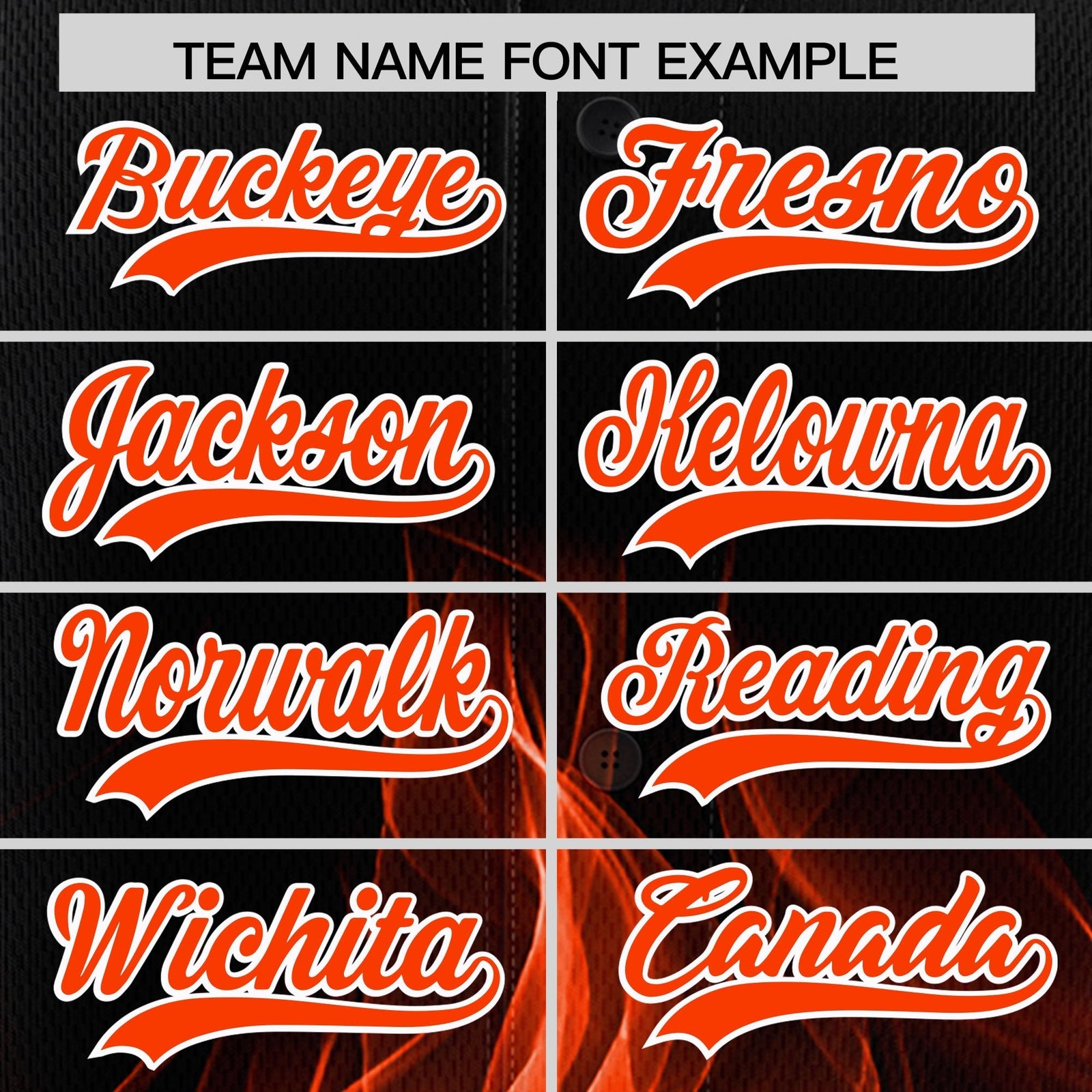 Custom Black Orange White Flame Graffiti Pattern Personalization Baseball Jersey| KXKSHOP
