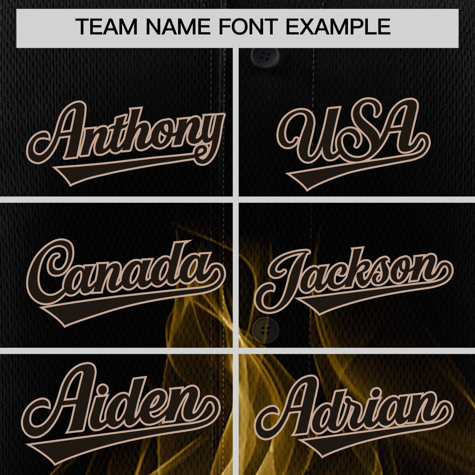 Custom Black Khaki White Flame Graffiti Pattern Personalization Baseball Jersey| KXKSHOP