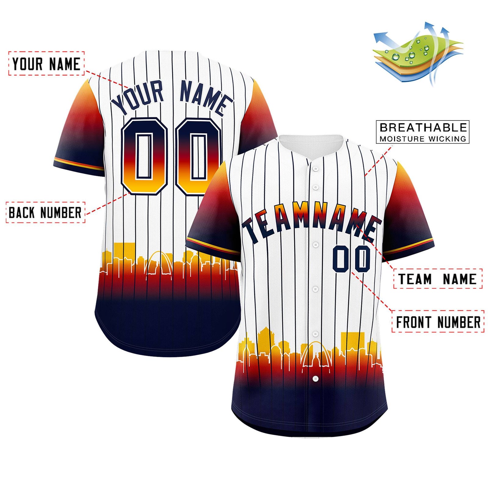 Custom White St. Louis City Silhouette Authentic Baseball Jersey