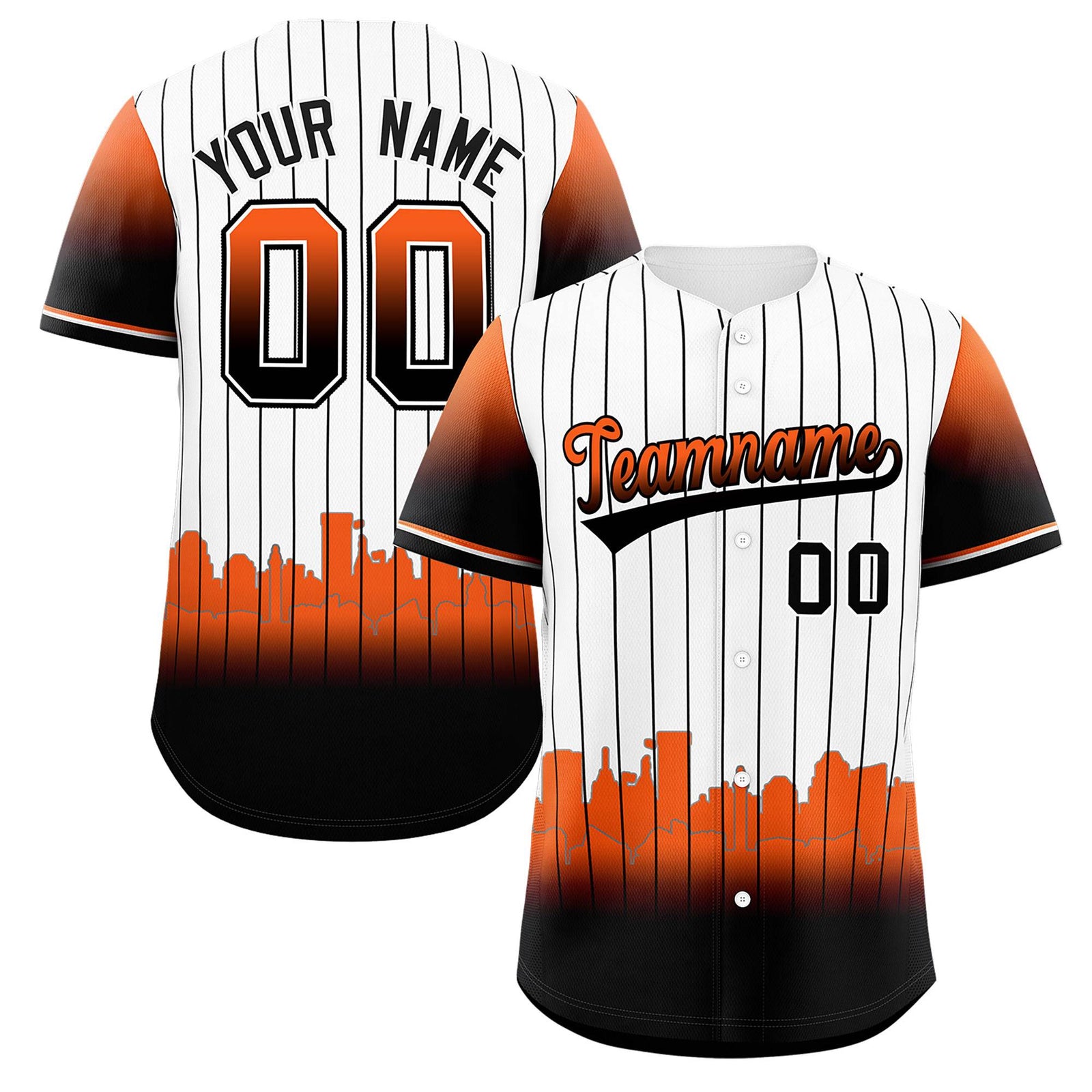 Custom White Baltimore City Silhouette Authentic Baseball Jersey