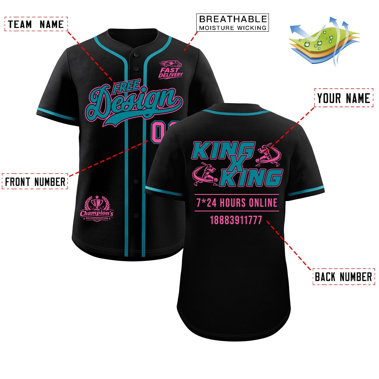 Custom Black Teal Classic Style Stitched Sports Uniform Personalized For Teams Baseball Jersey| KXKSHOP