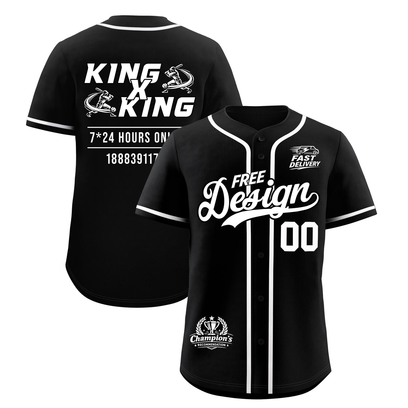 Custom Black White Classic Style Stitched Sports Uniform Personalized For Teams Baseball Jersey| KXKSHOP