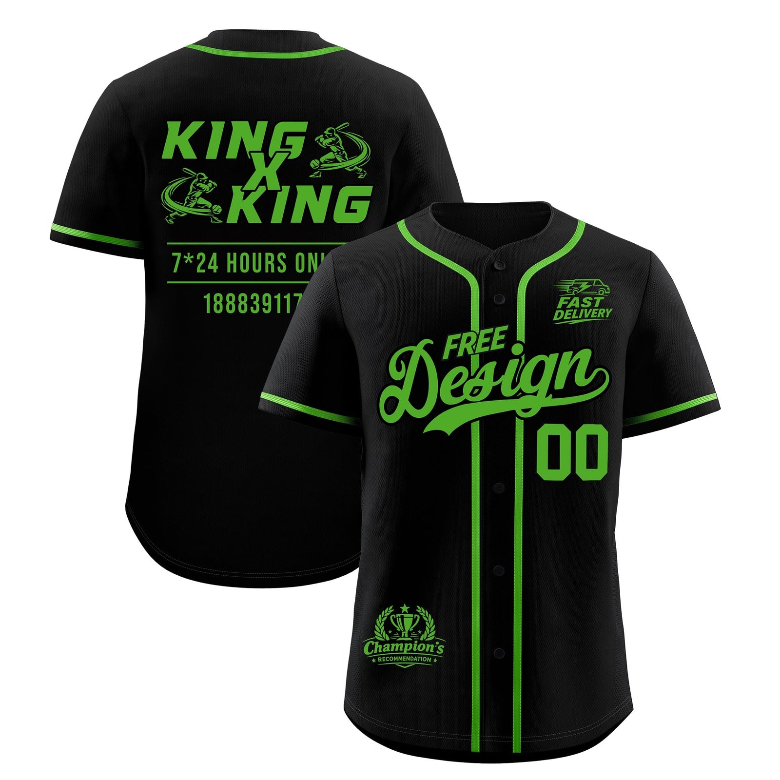 Custom Black Light Green Classic Style Stitched Sports Uniform Personalized For Teams Baseball Jersey| KXKSHOP