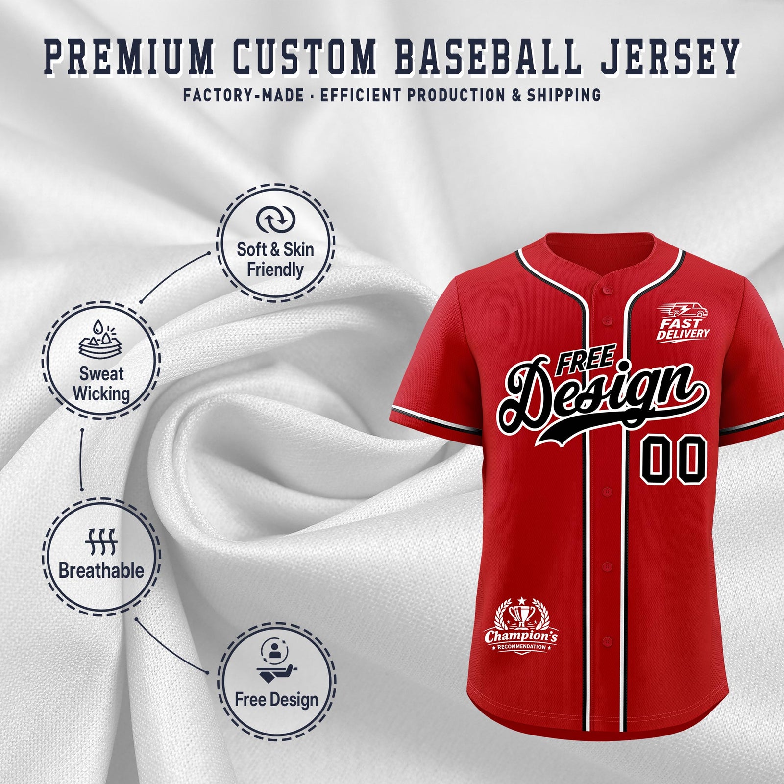 Custom Red Black White Classic Style Stitched Sports Uniform Personalized For Teams Baseball Jersey| KXKSHOP