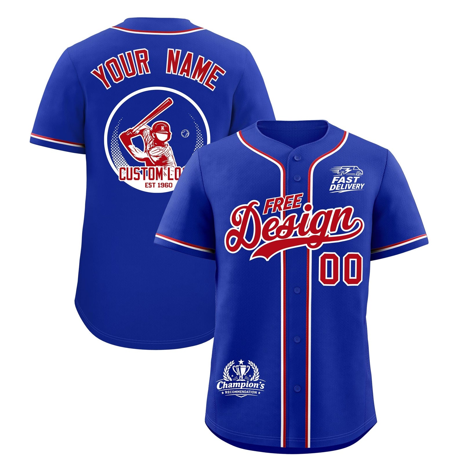 Custom Royal Red White Classic Style Stitched Sports Uniform Personalized For Teams Baseball Jersey| KXKSHOP