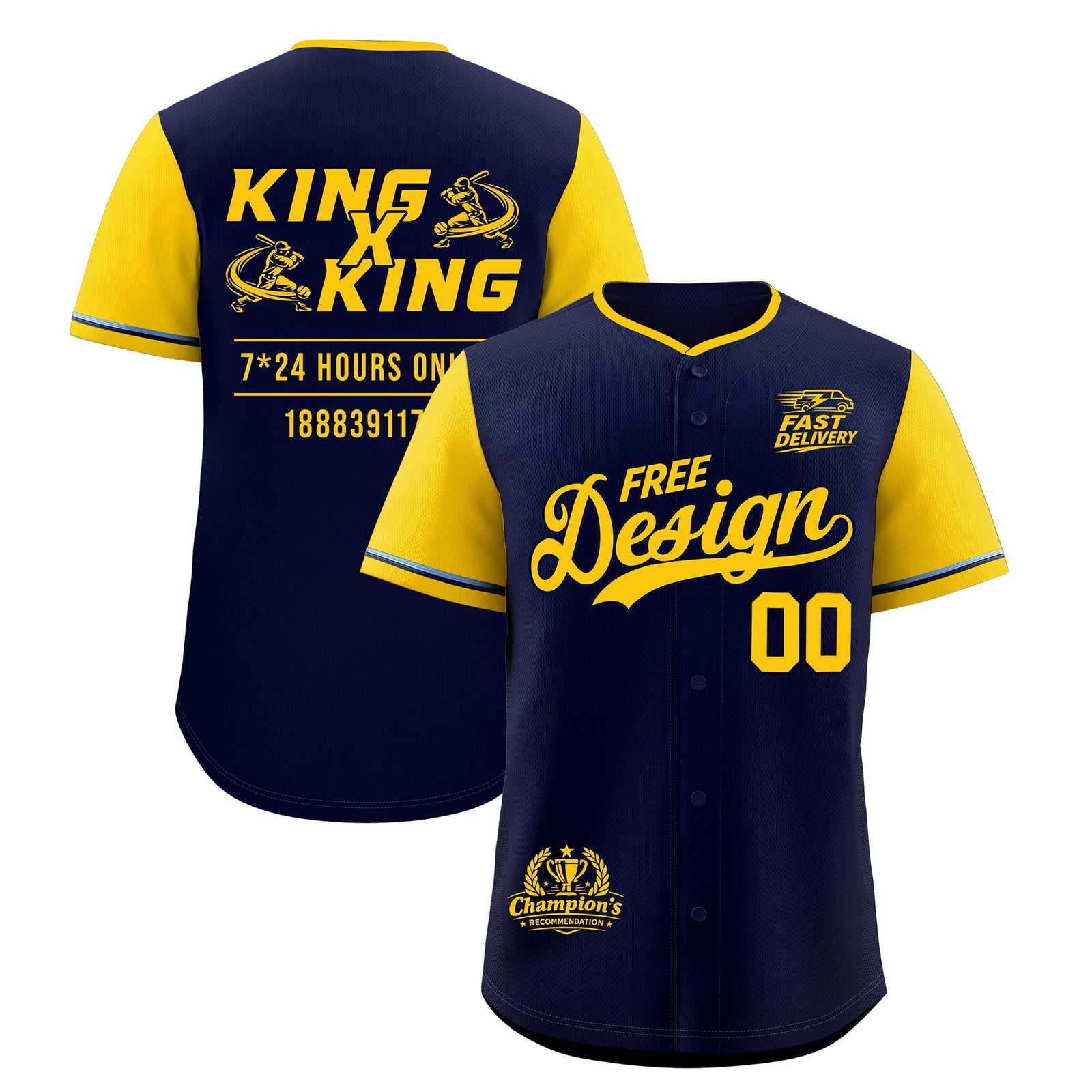 Custom Navy Powder Blue Classic Style Stitched Sports Uniform Personalized For Teams Baseball Jersey| KXKSHOP
