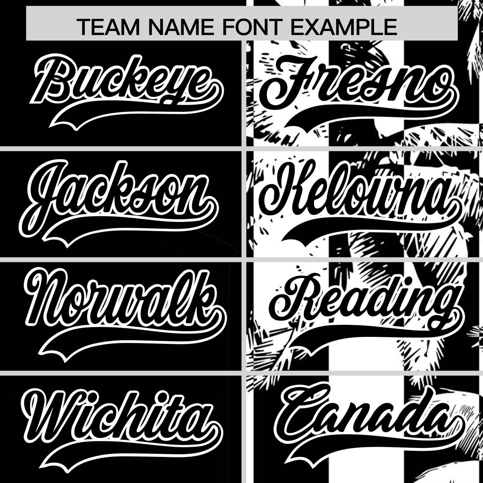 Custom Black White Split Fashion Coconut Tree Design Authentic Baseball Jersey