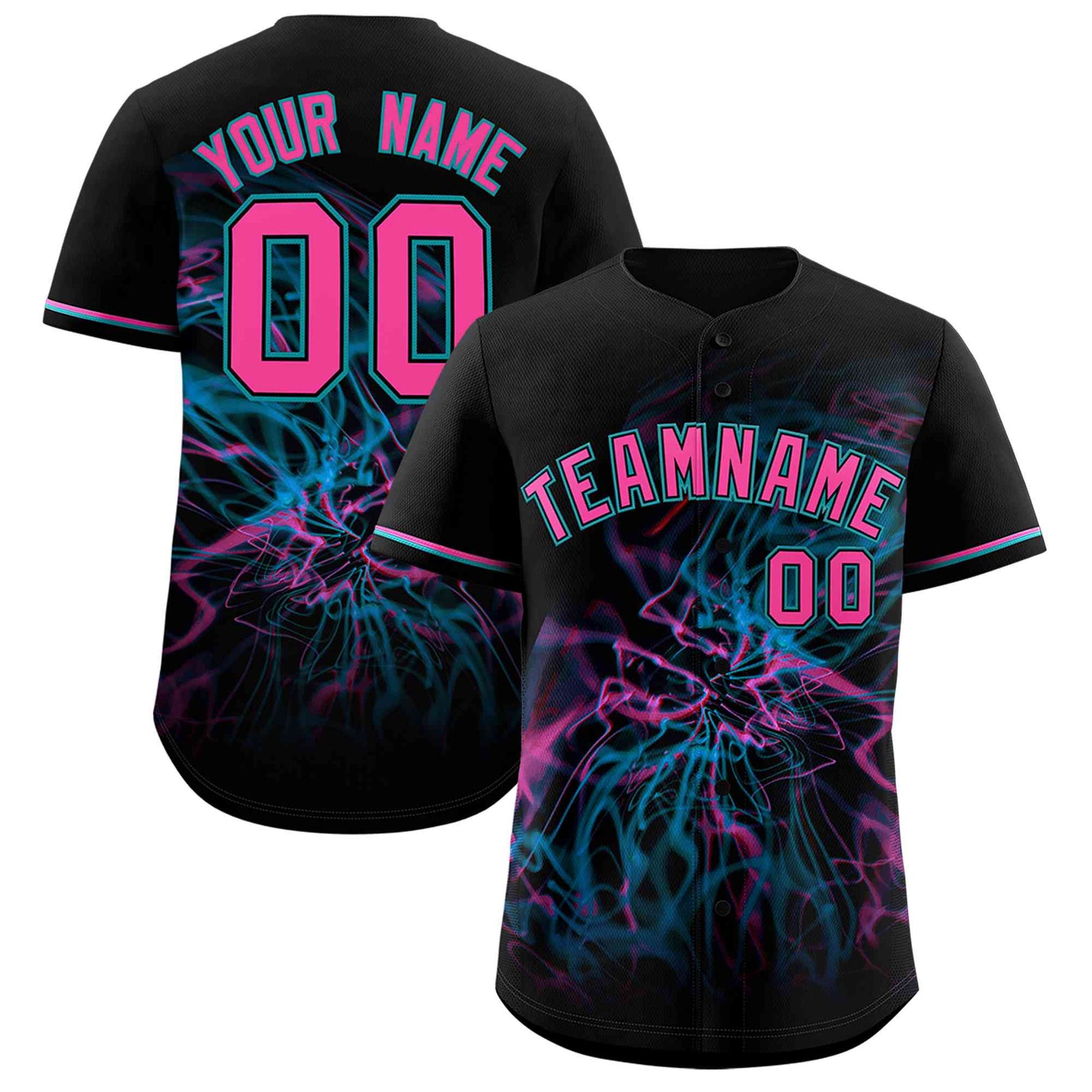 Custom Black Personalized Starburst Pattern Authentic Baseball Jersey