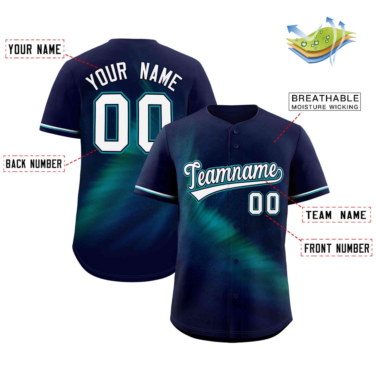 Custom Navy Personalized Starburst Pattern Authentic Baseball Jersey