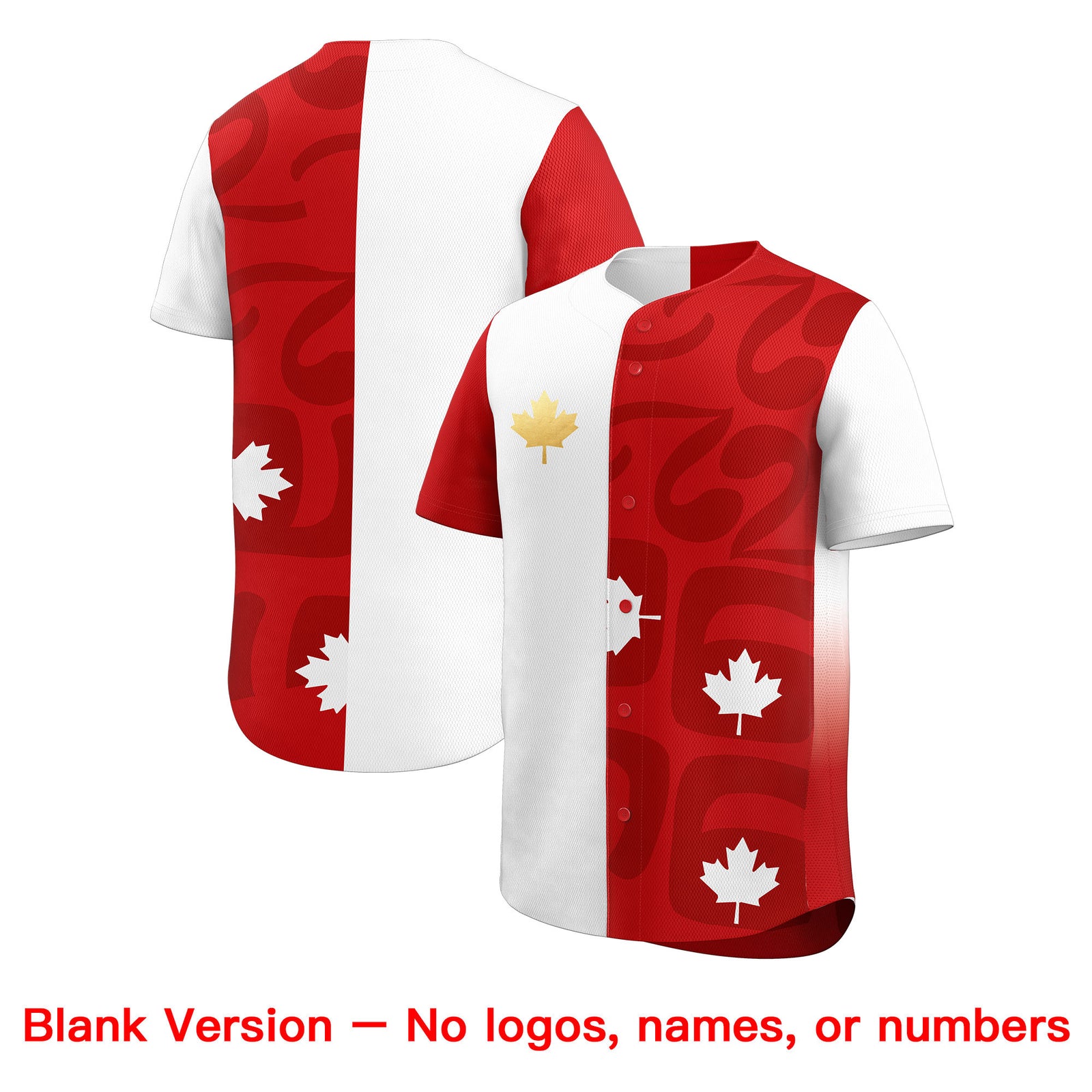 Custom White Red Baseball Jerseys Graffiti World Cup Inspired Style Canada Maple Leaf Group Party Jersey