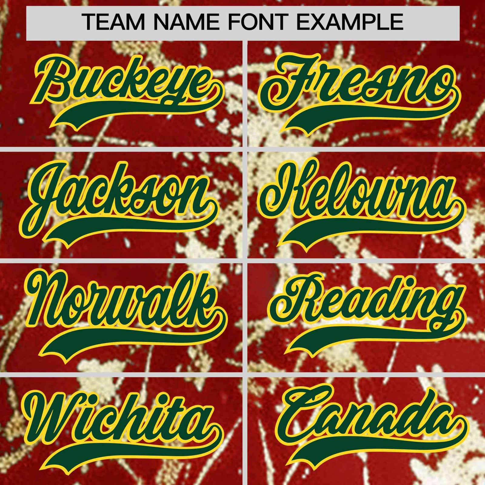 Custom Red Dark Green Metallic Gold Splatter Urban Streetwear Baseball Jersey