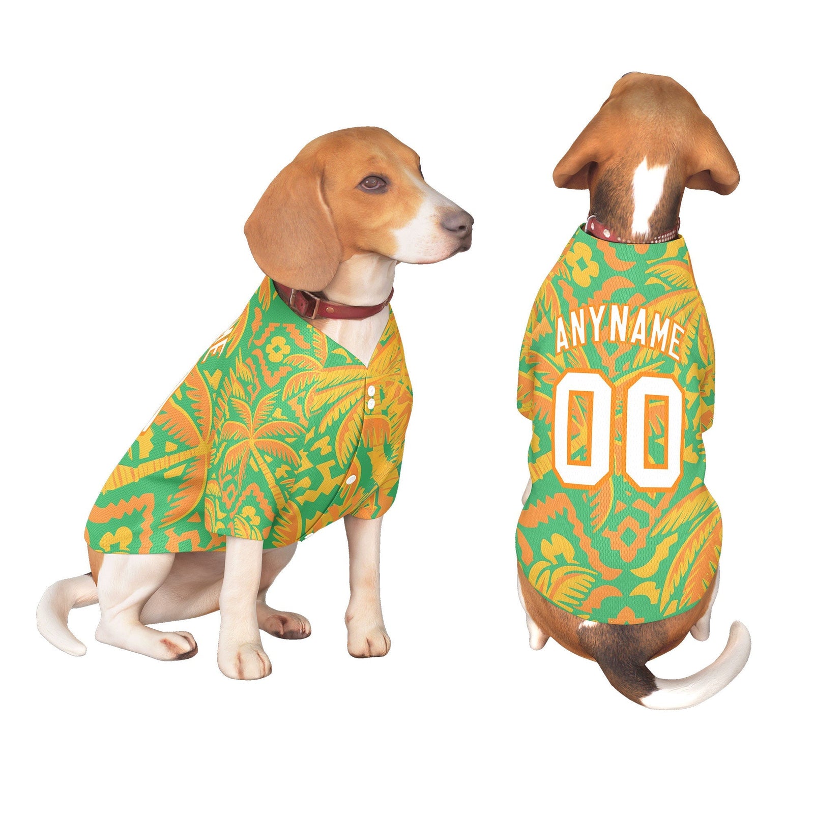 Custom White Orange Hawaiian Style Graffiti Pattern Dog Jersey| KXKSHOP