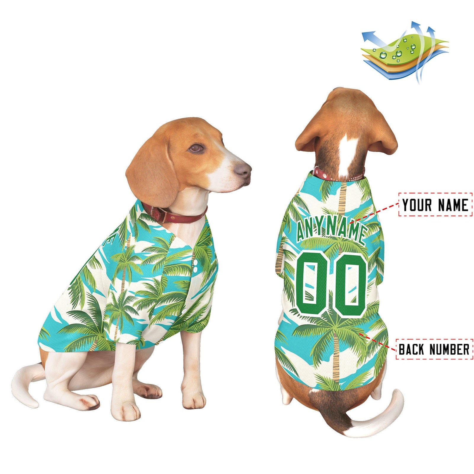Custom Yellow White Hawaiian Style Graffiti Pattern Dog Jersey| KXKSHOP