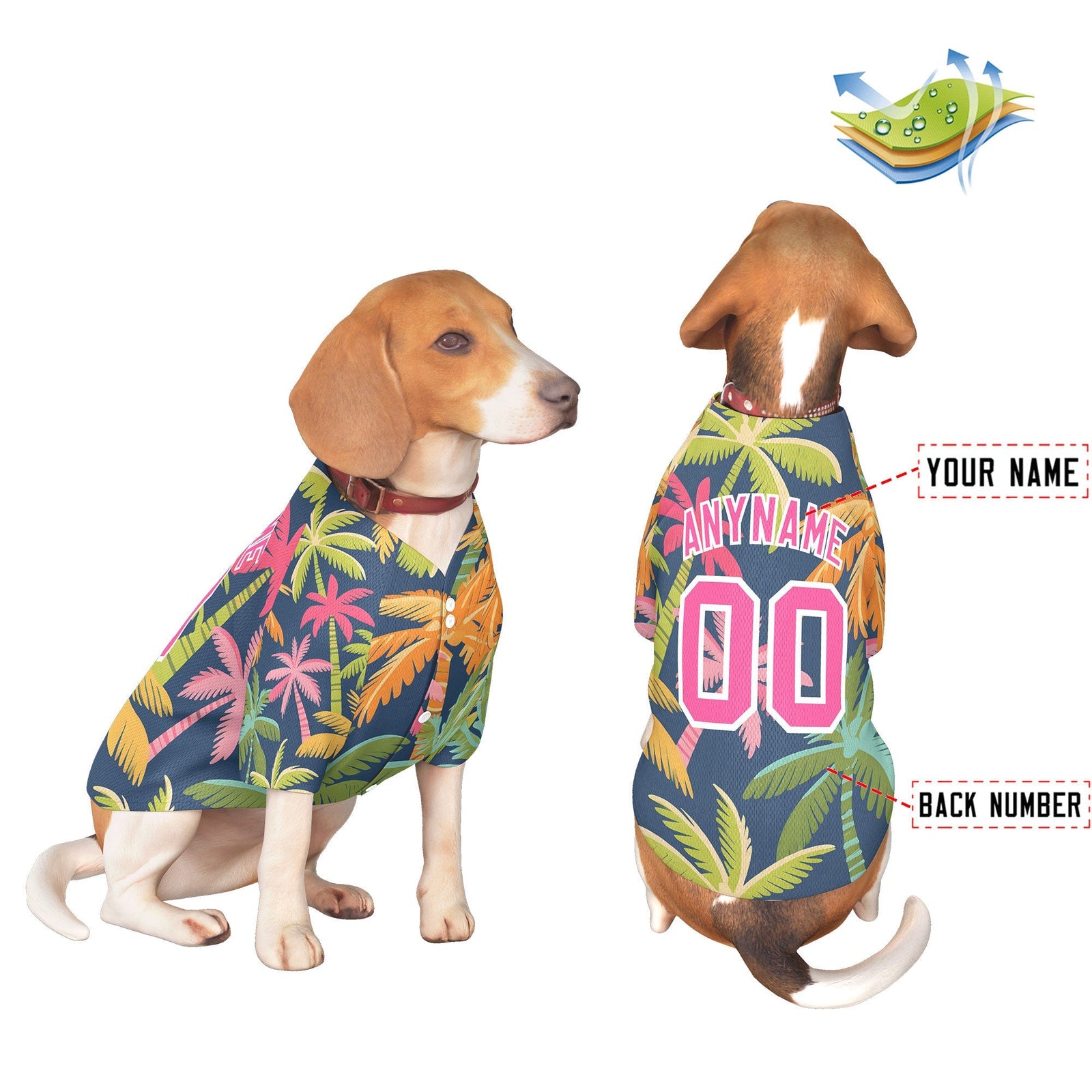 Custom Royal White Hawaiian Style Graffiti Pattern Dog Jersey| KXKSHOP