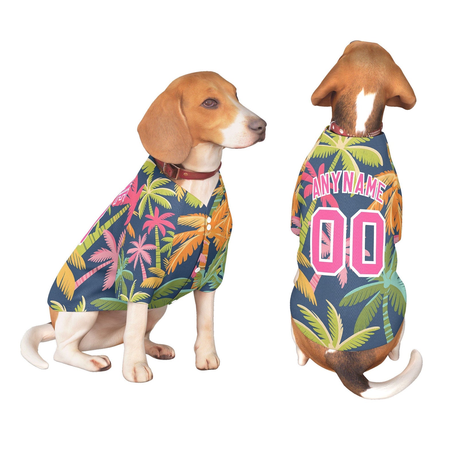 Custom Royal White Hawaiian Style Graffiti Pattern Dog Jersey| KXKSHOP